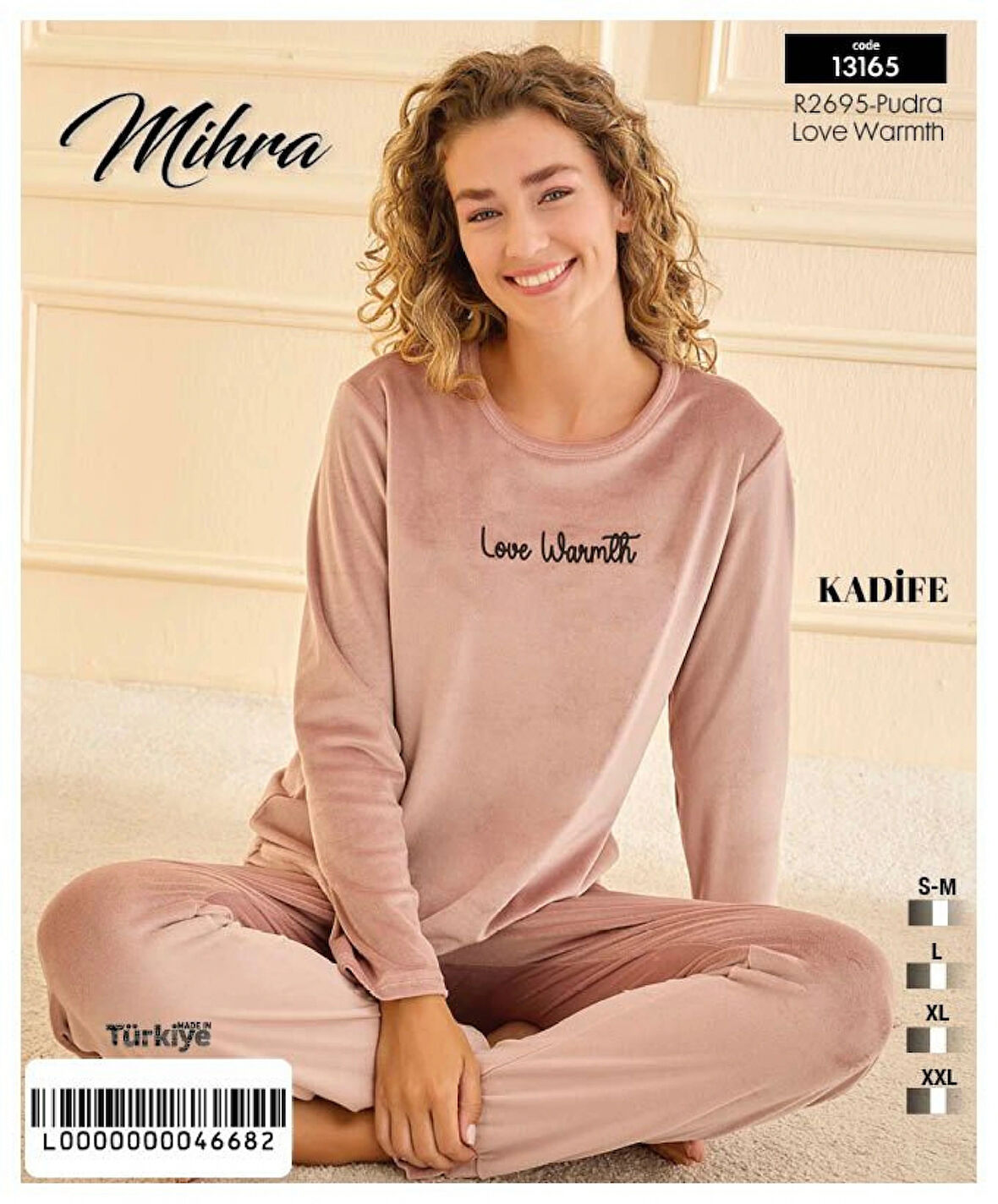 Aesco Mihra 13165 Kadın Kadife Uzun Kol Pijama Takımı