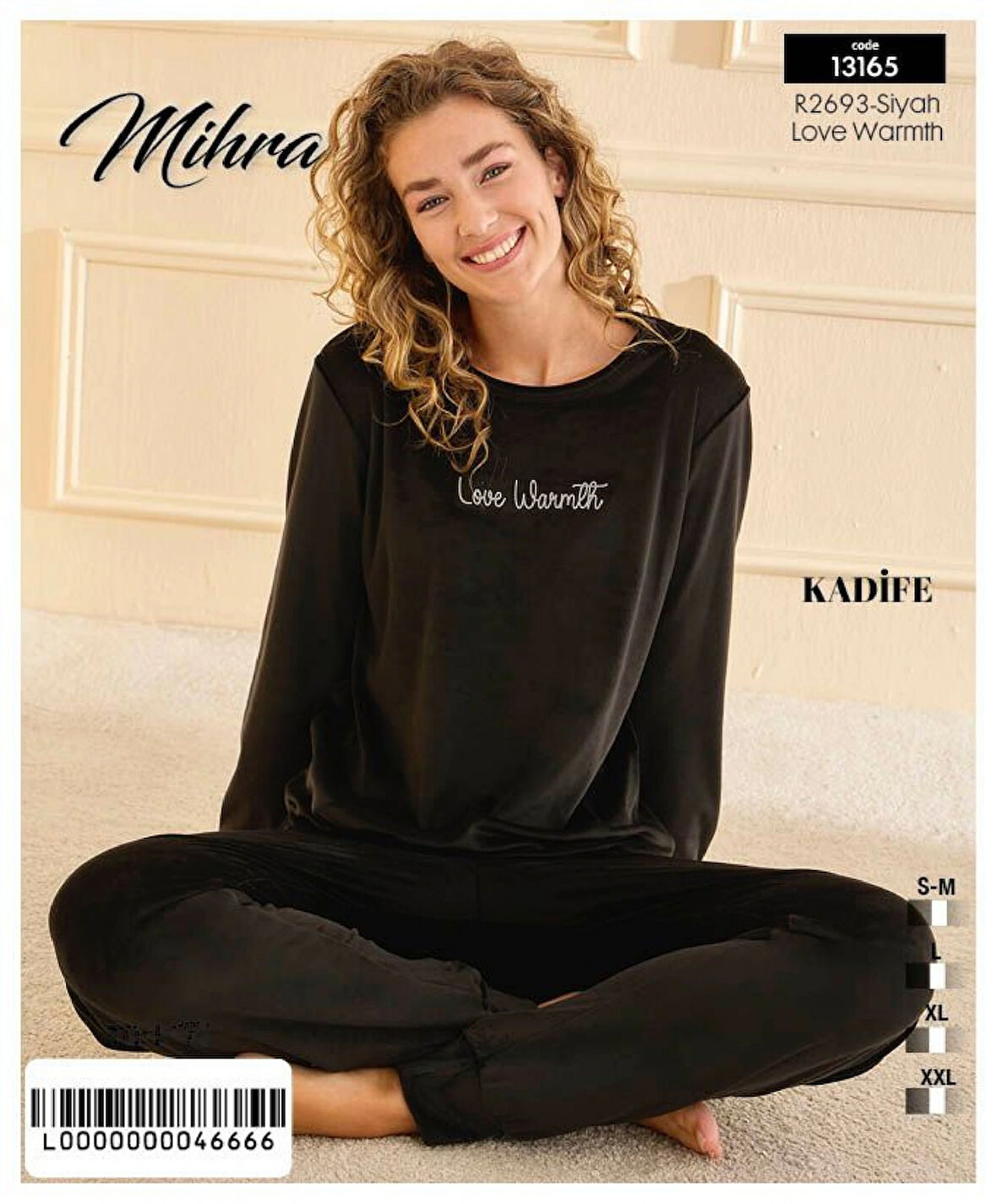 Aesco Mihra 13165 Kadın Kadife Uzun Kol Pijama Takımı