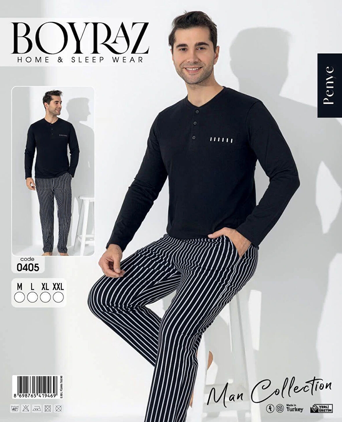 Aesco Boyraz 0405 Erkek Uzun Kol Pijama Takımı