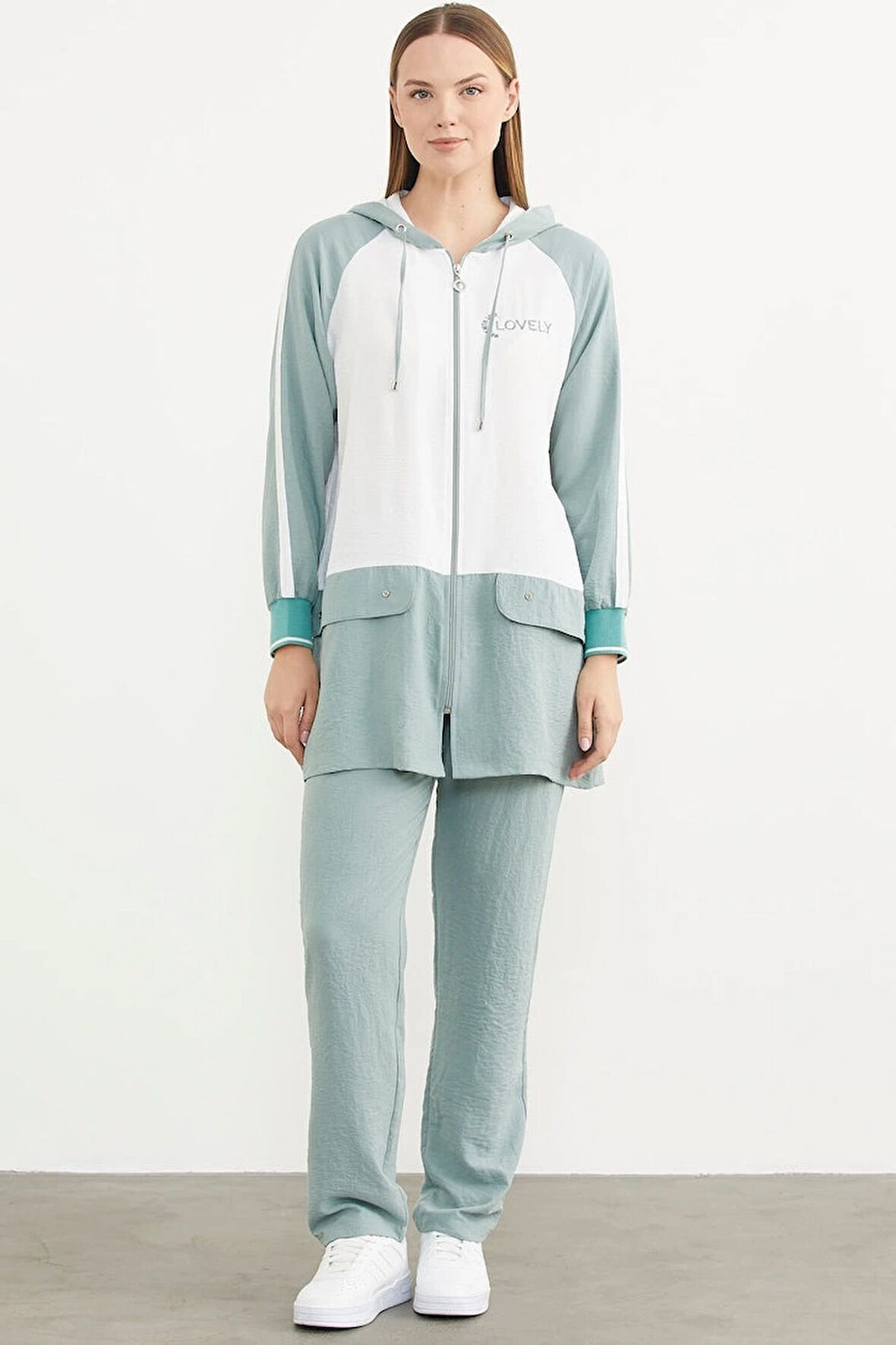 Aesco Sementa 76318 Fermuarlı Tunik Krep Takım