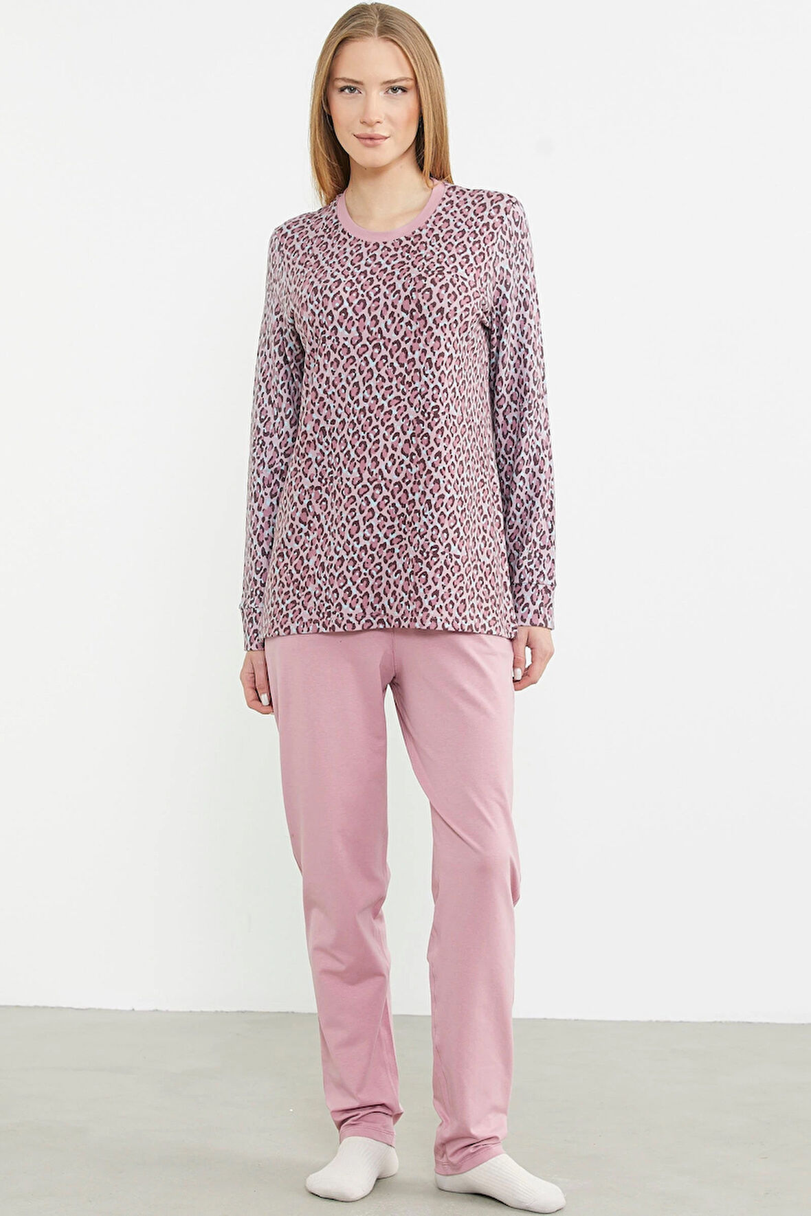 Aesco Sementa 76413 Leopar Kombinli Pijama Takımı