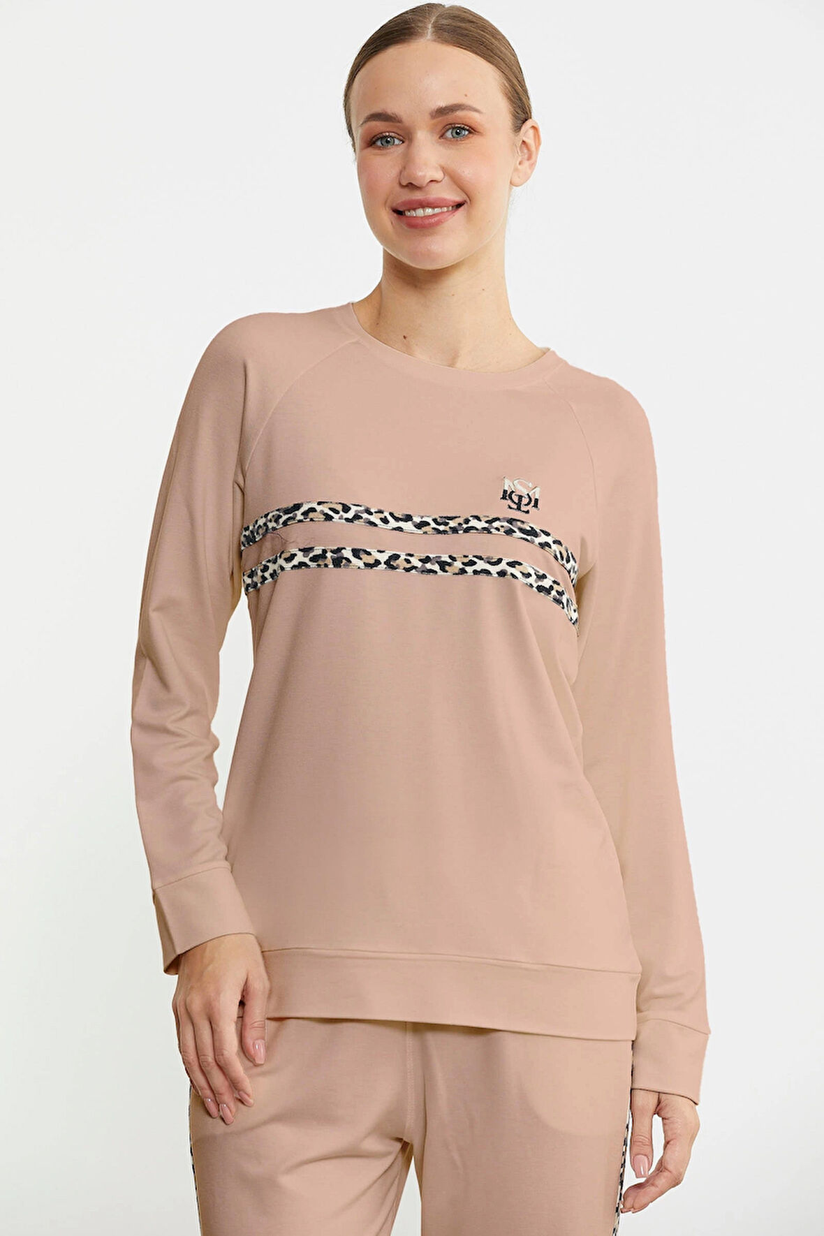 Aesco Sementa 76446 Leopar Çizgili Jogger Pijama Takım