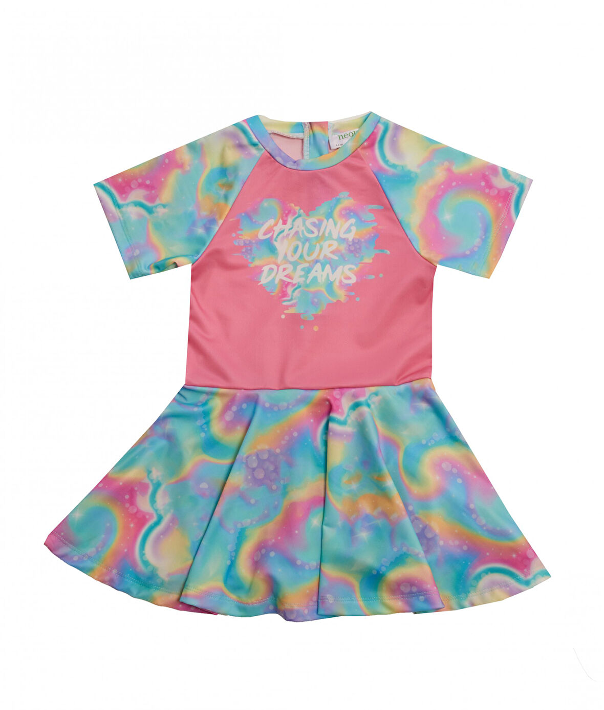 Aesco Neopy 5228 Kız Çocuk Siera Kısa Kol Elbise Mayo