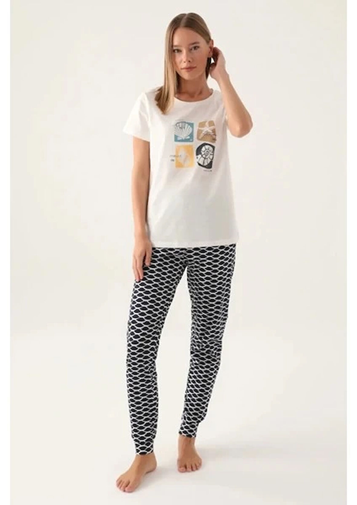 Aesco Arnetta 2871-S  Kadın Kısa Kol Pijama Takımı