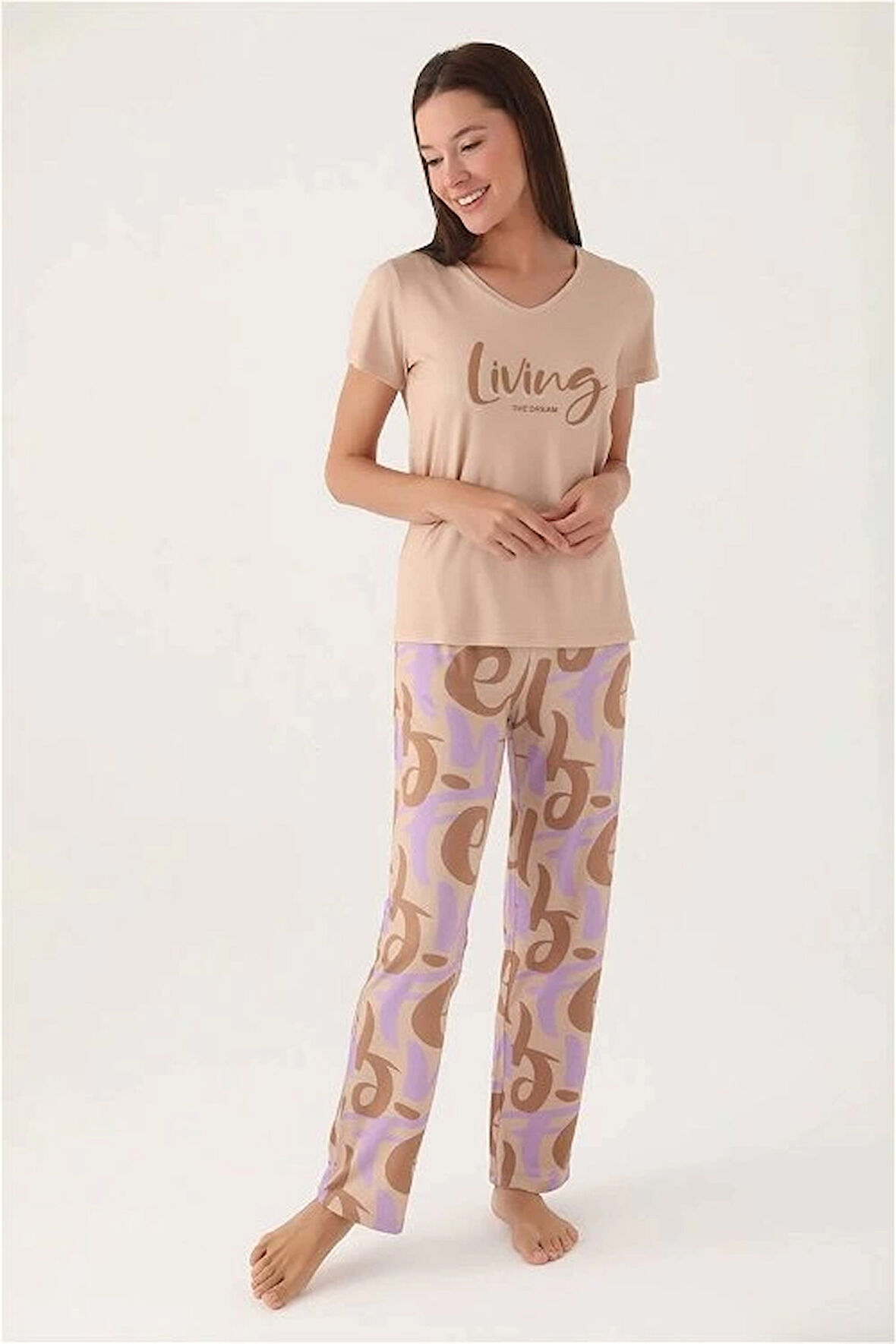 Aesco Arnetta 2911-S Kadın Kısa Kol Pijama Takımı