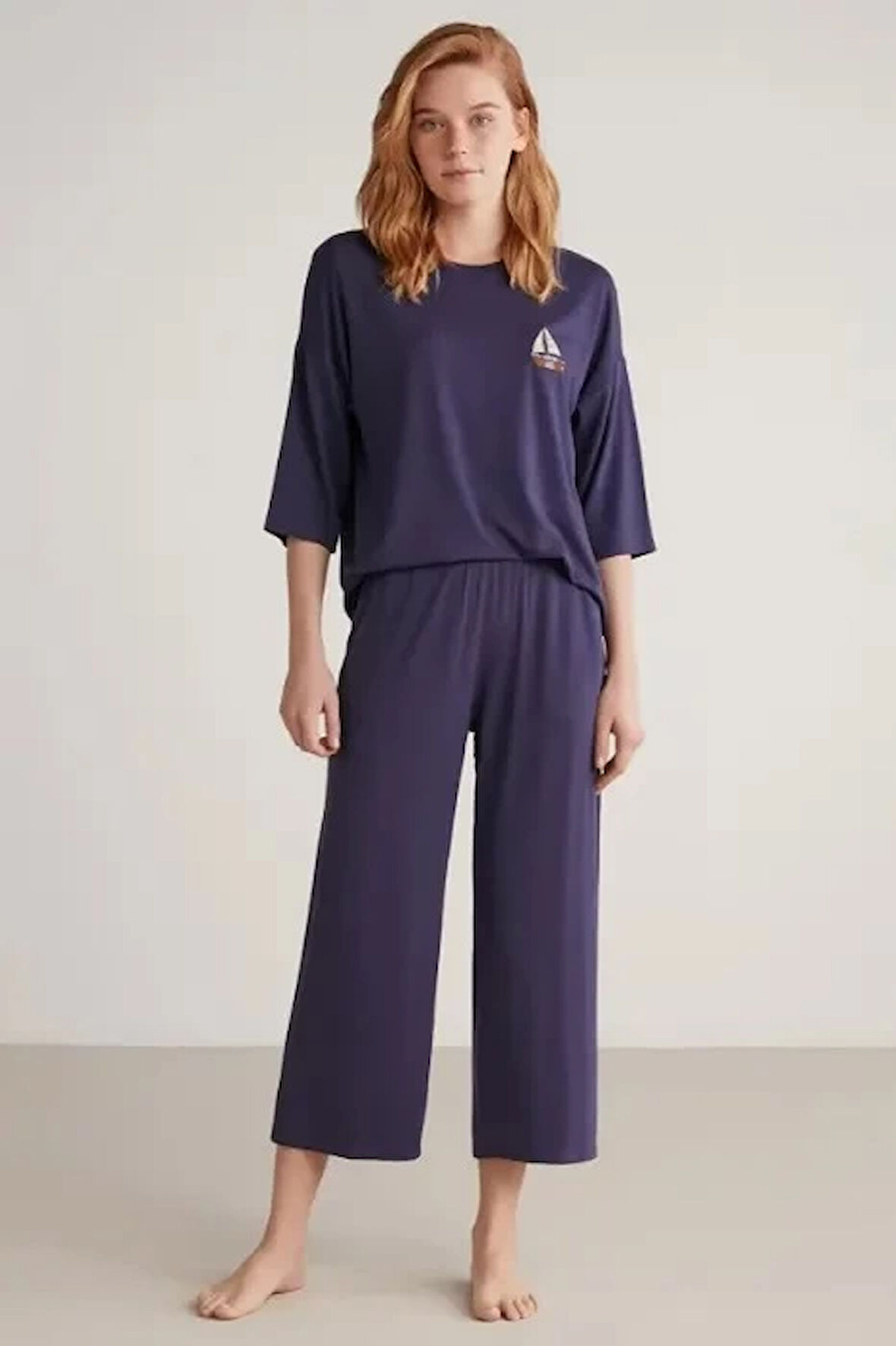 Aesco Nautıca W602 Kadın Yarım Kollu Pijama Takımı