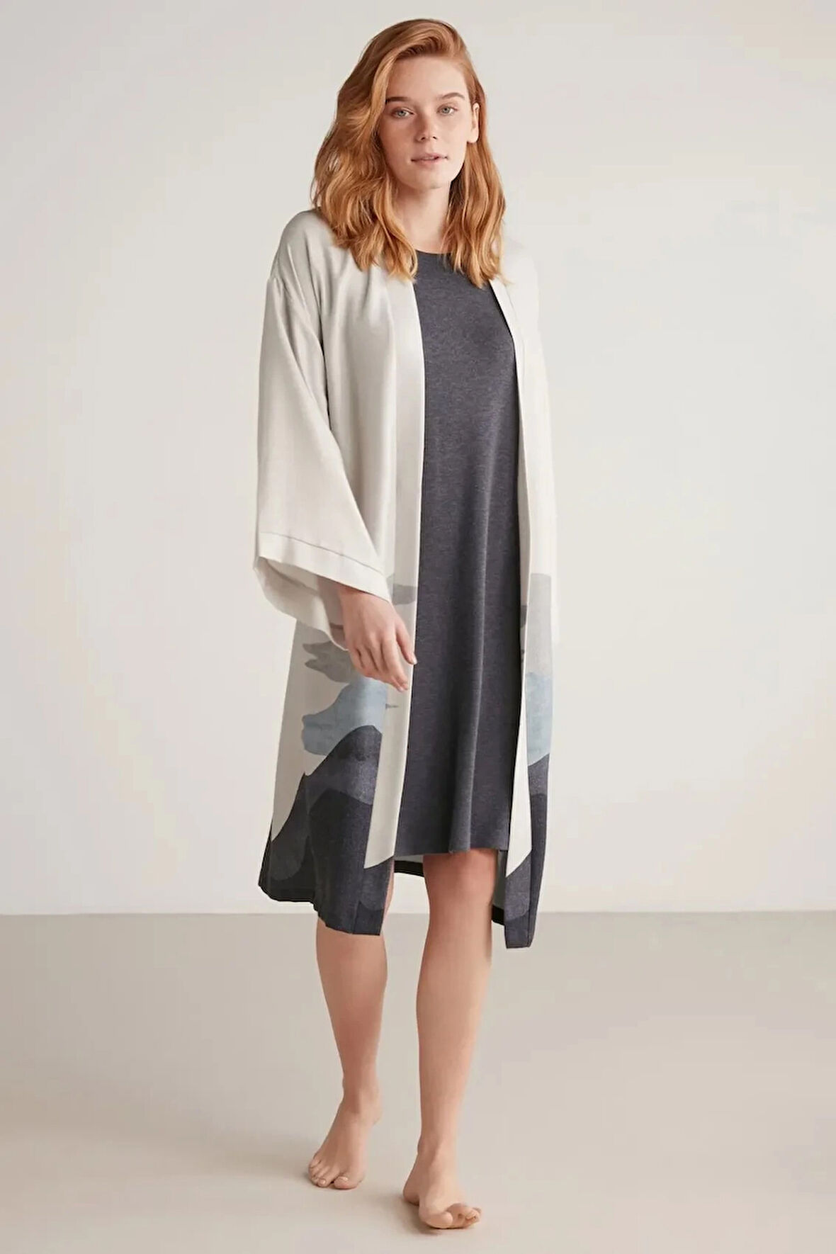 Aesco Nautıca W605 Kadın Kısa Gecelik ve Sabahlık Takımı