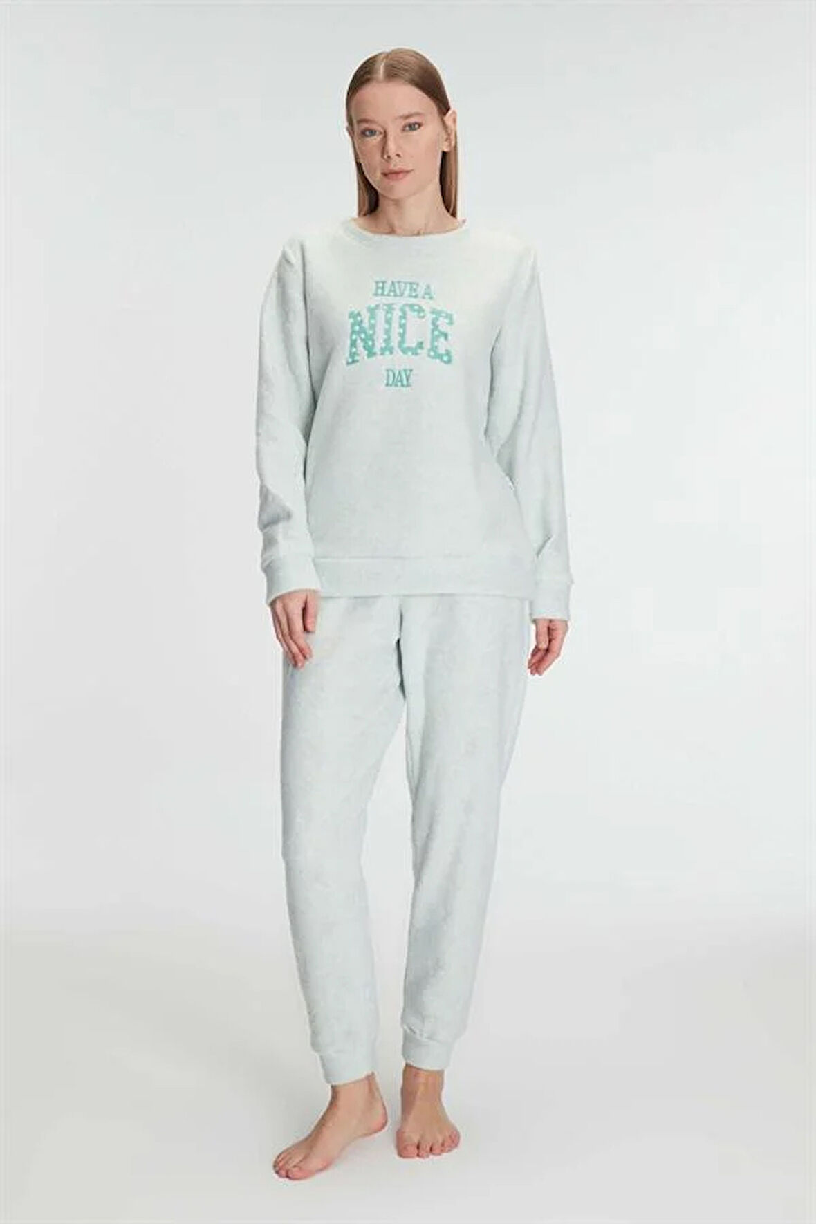 Aesco Uzun Kol Polar Pijama Takımı