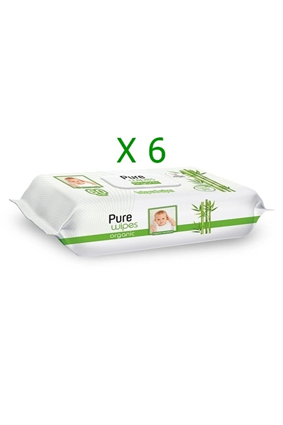 Pure Wipes Organik Bambu Özlü Islak Havlu 60'lı X 6'lı Avantaj Paketi