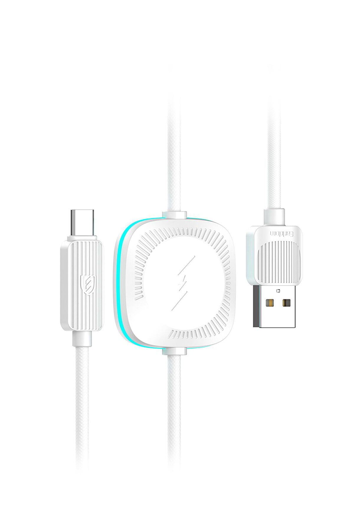 Usb to Type-C ve 2.5W Kablosuz Saat Şarj Çıkışlı 2in1 Hızlı Şarj Kablosu Apple Watch Şarj