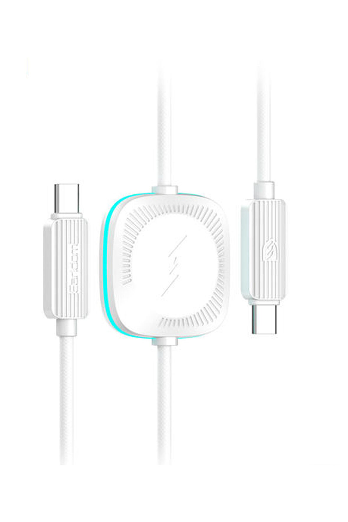 60W Type-C to Type-C ve 2.5W Kablosuz Saat Şarj Çıkışlı 2in1 PD Hızlı Şarj Kablosu Apple Watch Şarj Aleti