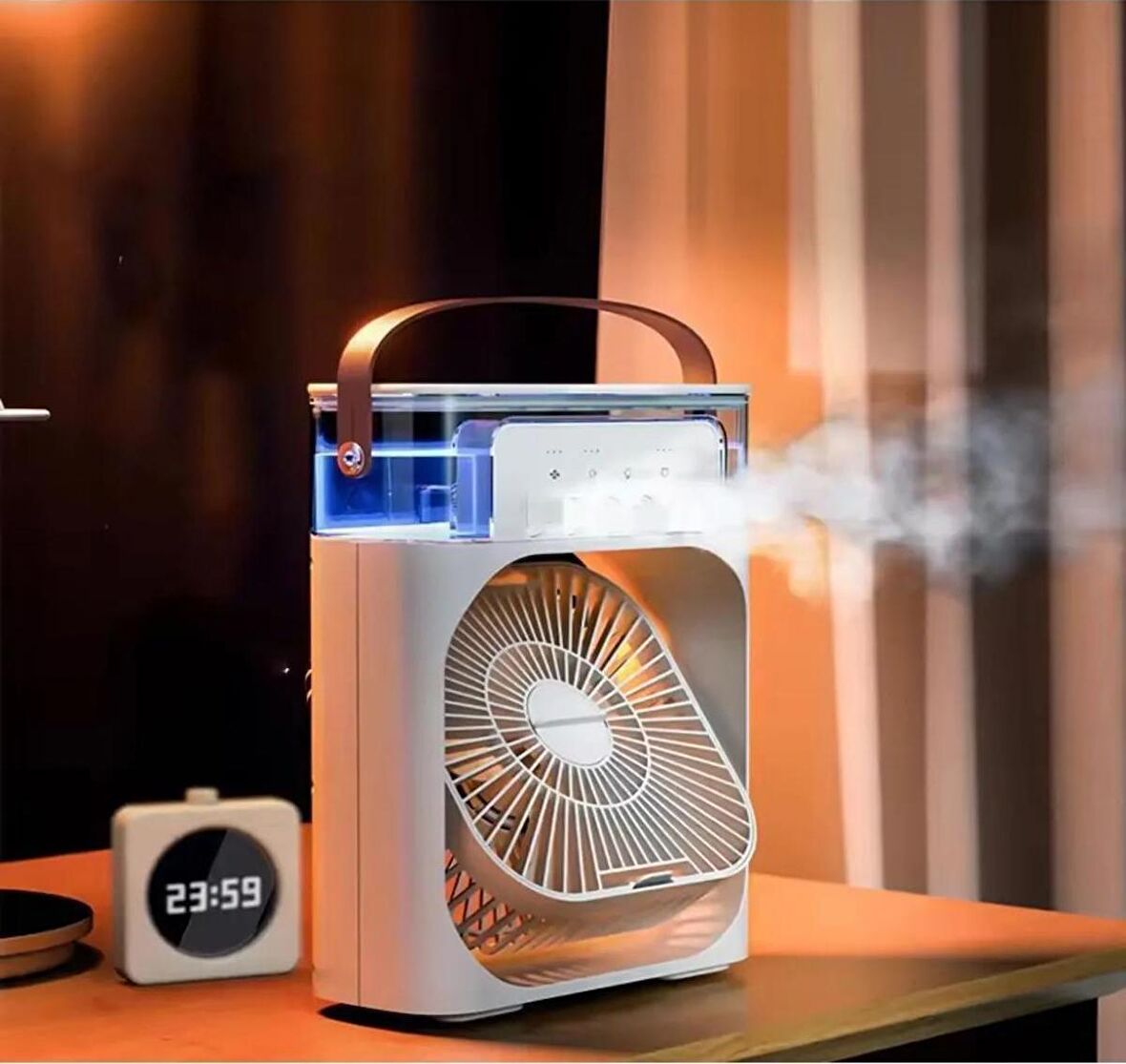 600 Ml Ultrasonik Hava Nemlendirici Buhar Makinesi Ve Aroma Difüzörü ve Buzlu Klima Rgb Işıklı