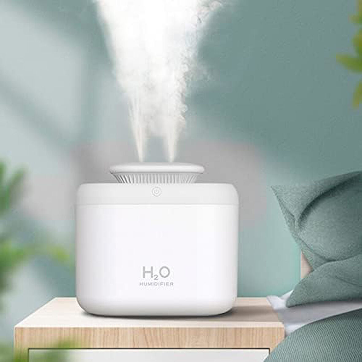 H2O Humidifier 3300 ml Ultrasonik Hava Nemlendirici Buhar Makinesi ve Aroma Difüzörü Çift Buhar Çıkışlı Rgb Işıklı