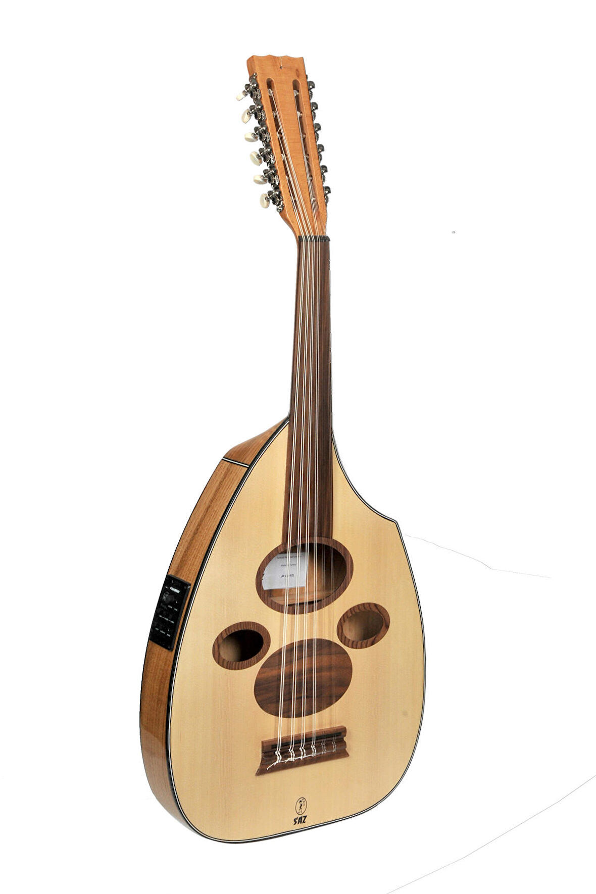 SAZ AF1CG-EQ Arap Flat Elektro Ud Kestane Gitar Burgulu EQ