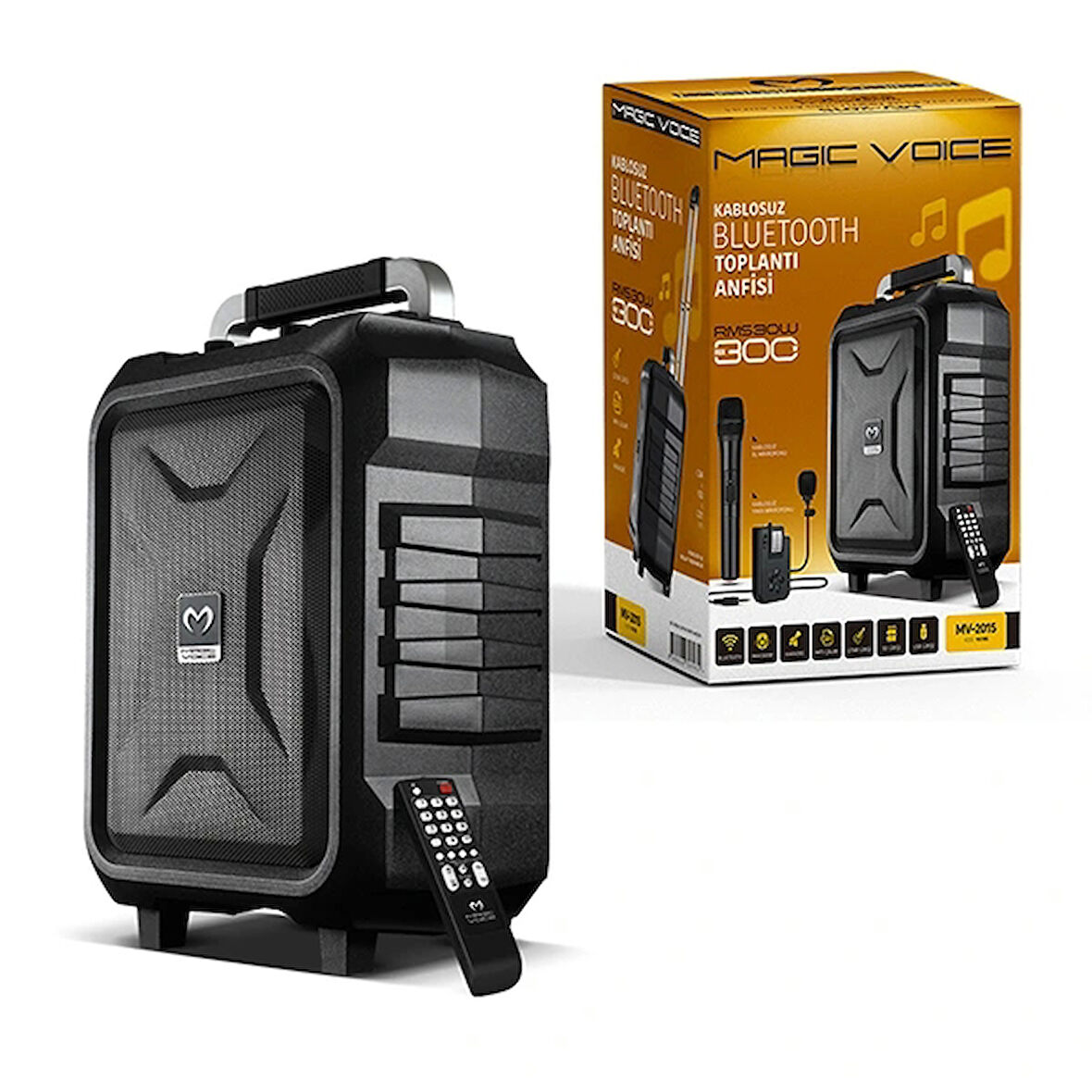 Vhf El+yaka Mikrofonlu Usb*sd*bt/taşınabilir Seyyar Anfi 300w