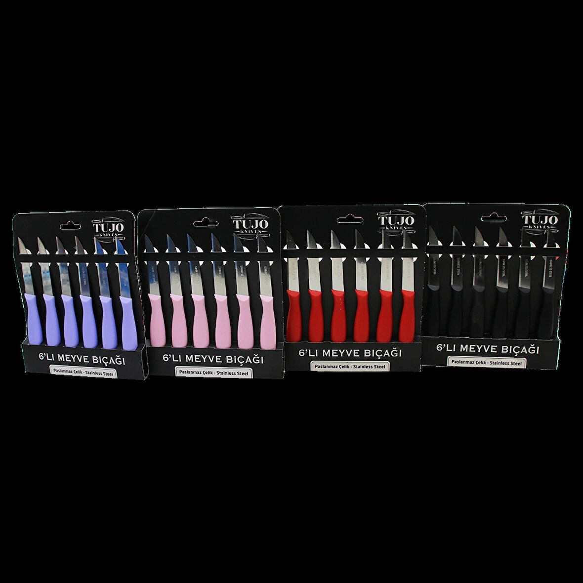 6 Parça  Meyve Bıçak Renkli Plastik Saplı