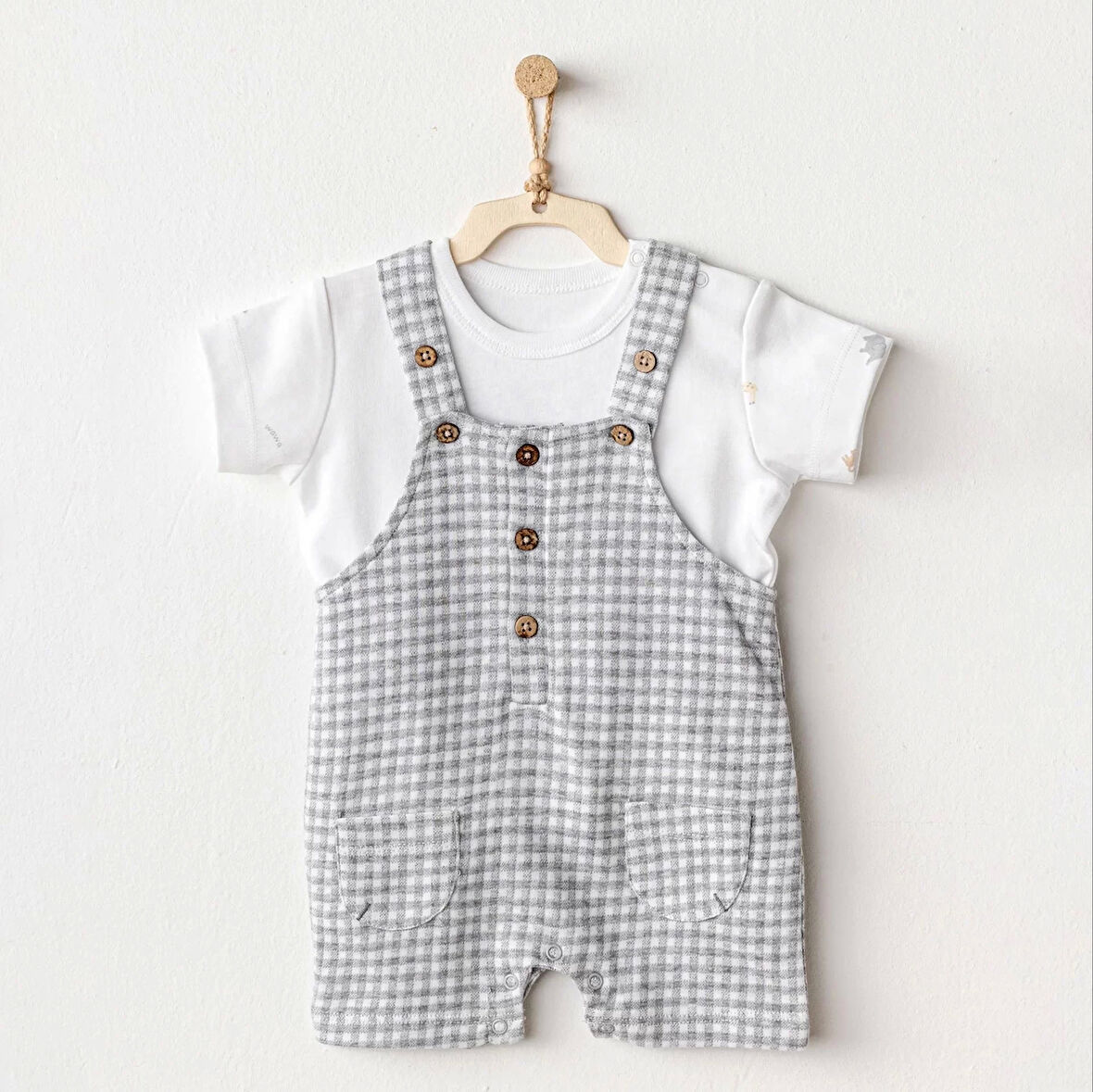 Andywawa Ac25804 Jumpsuit Set Little King Salopet Takım Grey