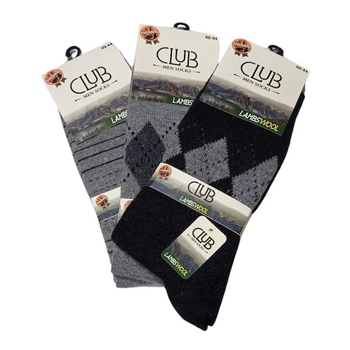 Club Lamswool Yün Erkek  Kışlık Çorap 3 Adet