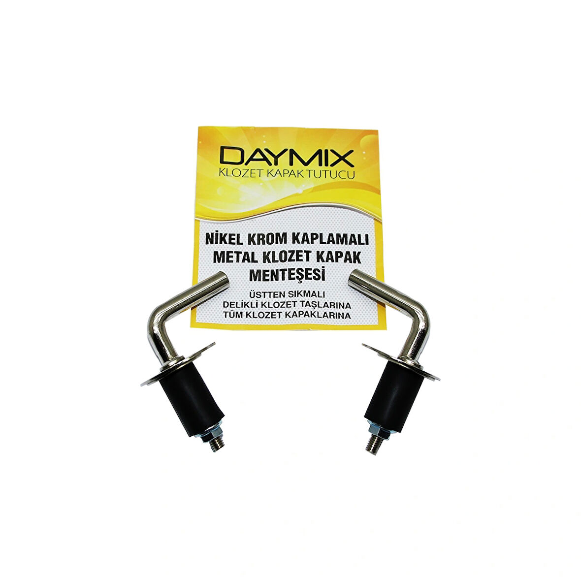 Üstten Sıkmalı Metal Klozet Kapak Menteşesi Vidası Nikel Krom Kaplamalı