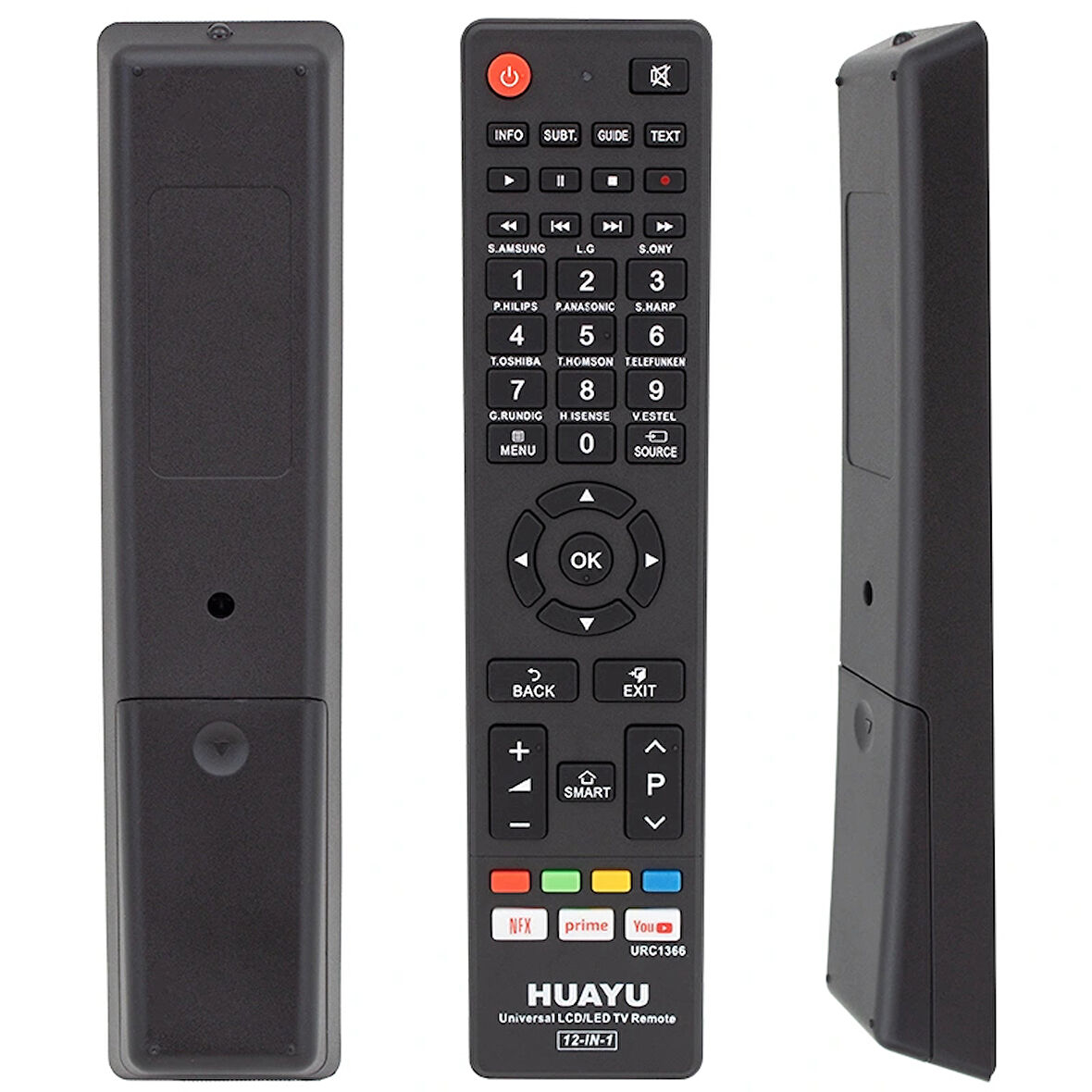 Huayu Urc1366 12 In 1 Netflıx Prıme Youtube Tuşlu Unıversal Akıllı Kumanda Blisterli