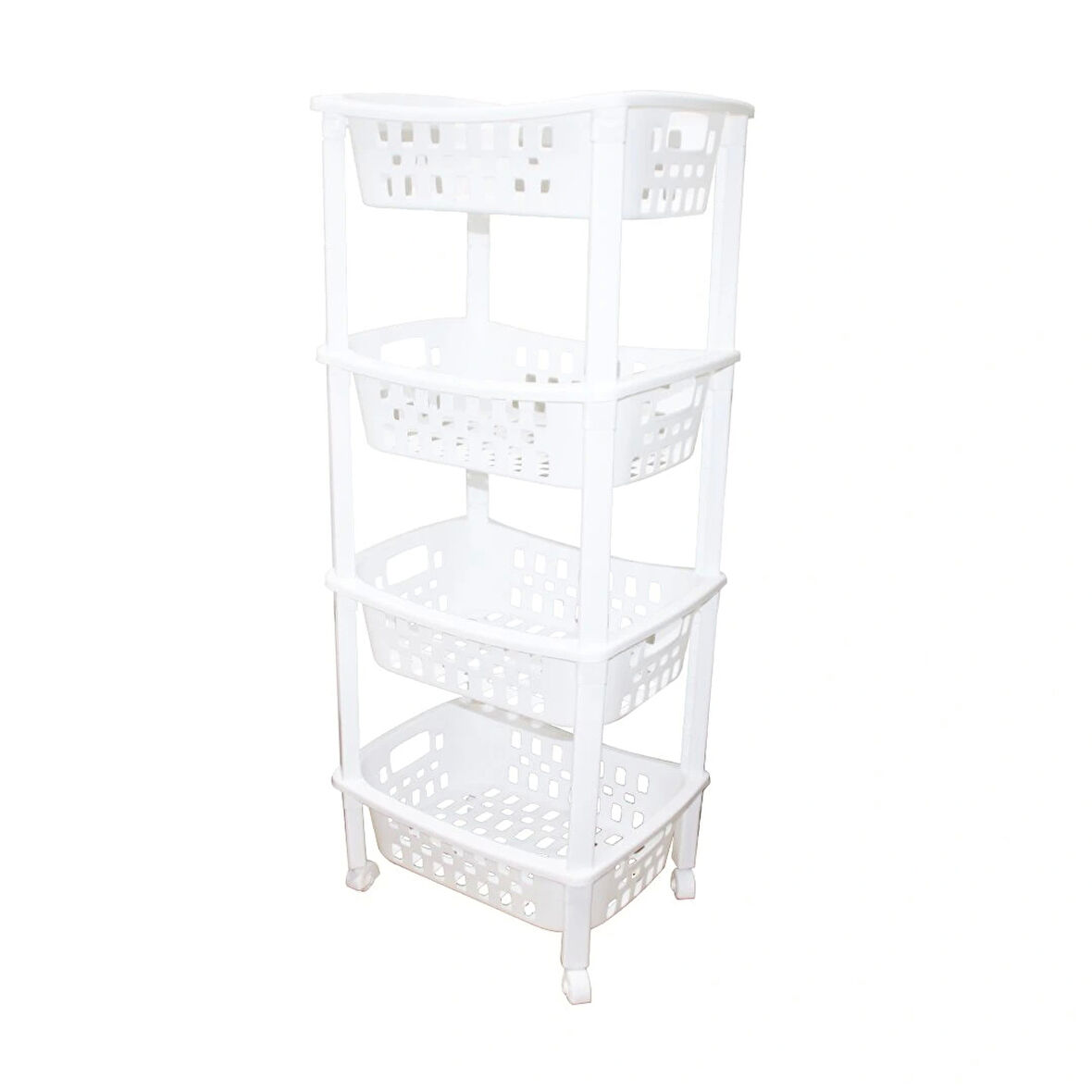 4 Katlı Sepet Düzenleyici - Raf Ünitesi Tekerlekli 400x295x960mm