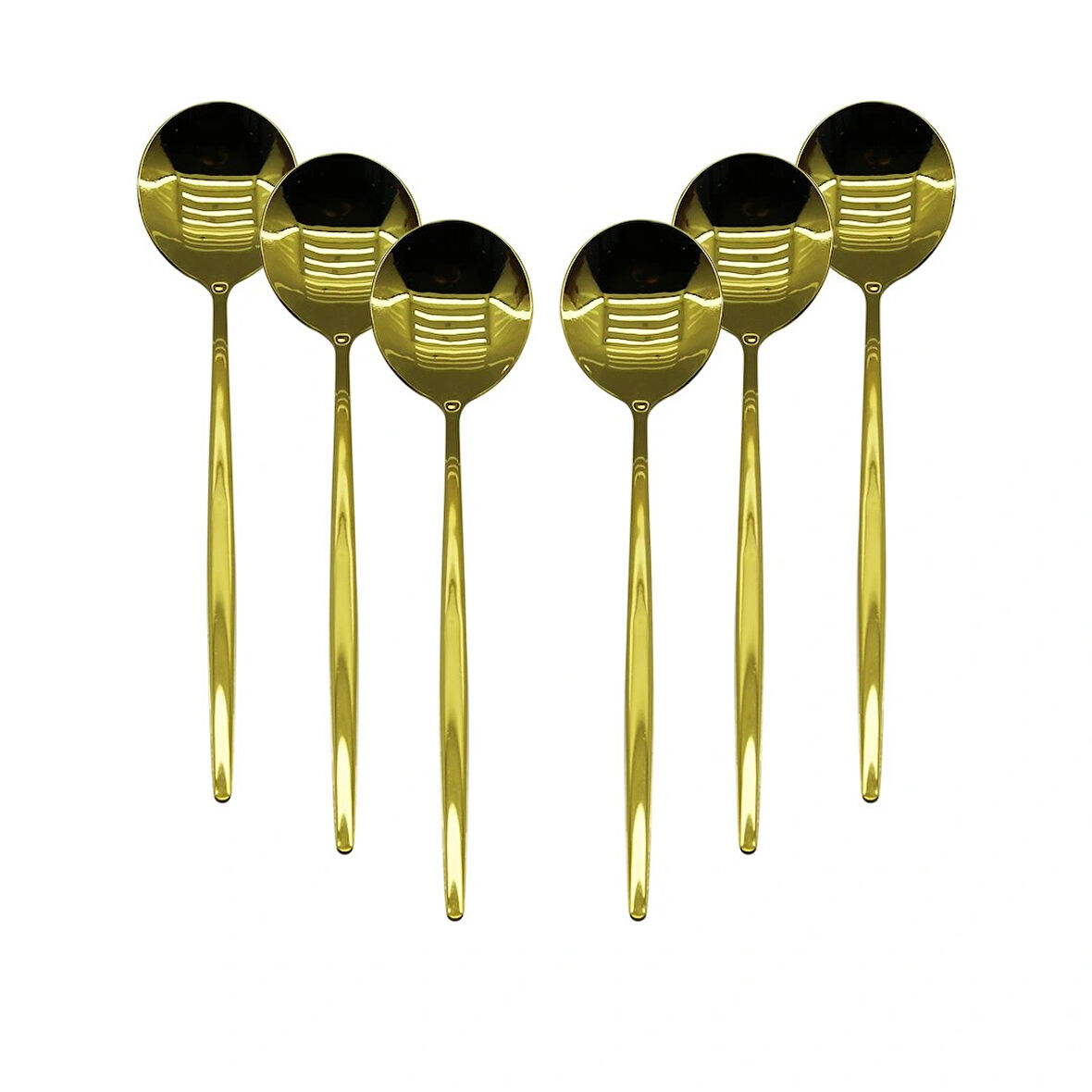 6 Pcs Gold Yemek Kaşık Seti