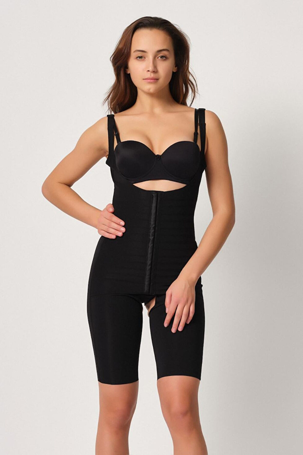 Siyah Mı Emay 2915 Agraflı Yelek Karyoka Destekli Boy Korse