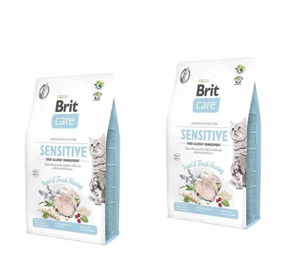 Care Senstive Ringa Balığı Ve Böcekli ,Beslenme Alerjisi Önleyici Kedi Maması 2 Kg X 2 =4 Kg