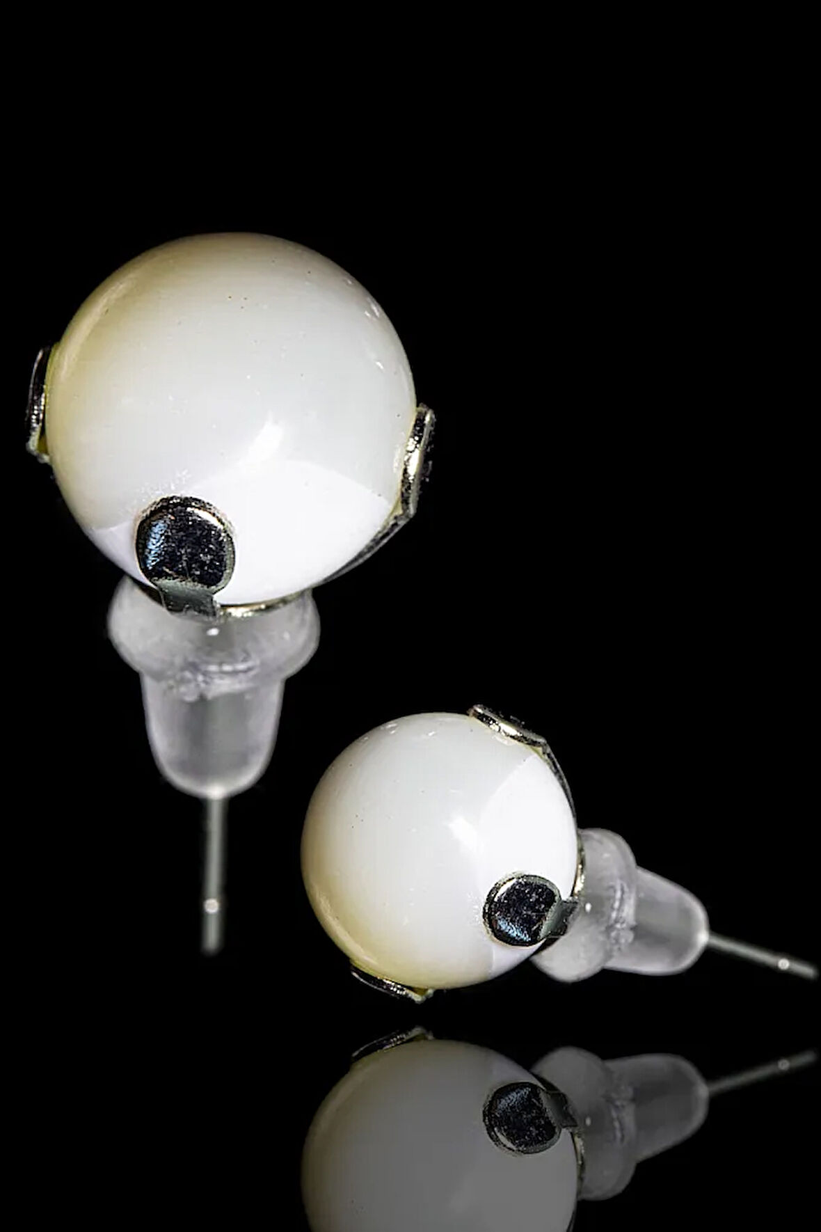 Sertifikalı Doğal Sedef Taşı Nokta Doğal Taş Küpe