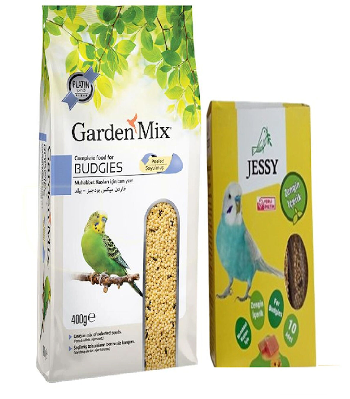 Gardenmix Soyulmuş Muhabbet Kuşu Yemi 400 Gr + Jessy Muhabbet Kuş İçin Ballı Kraker X1 Paket
