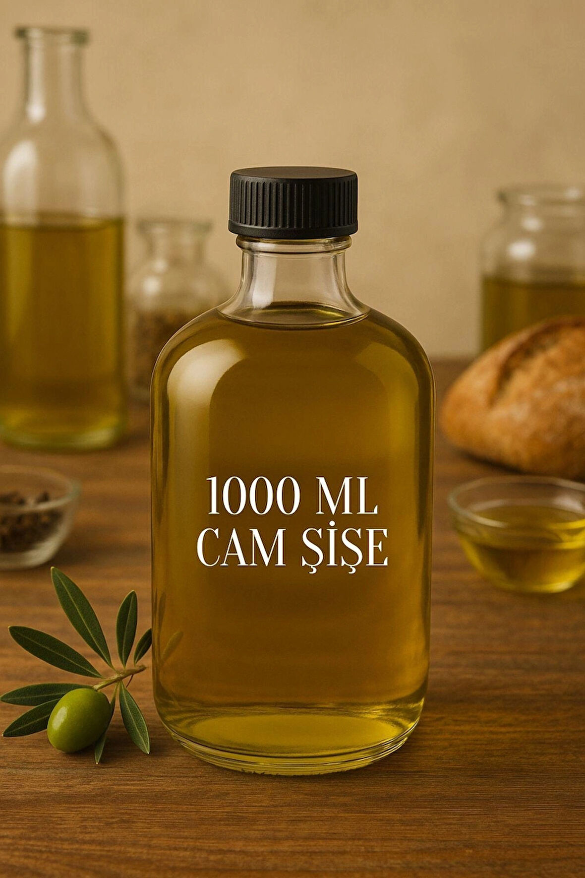 1 Adet 1000 ml Şeffaf Tombul Yağ Şişesi Sızdırmaz Kilitli Kapaklı 1000 cc Yağdanlık Cam Şişe