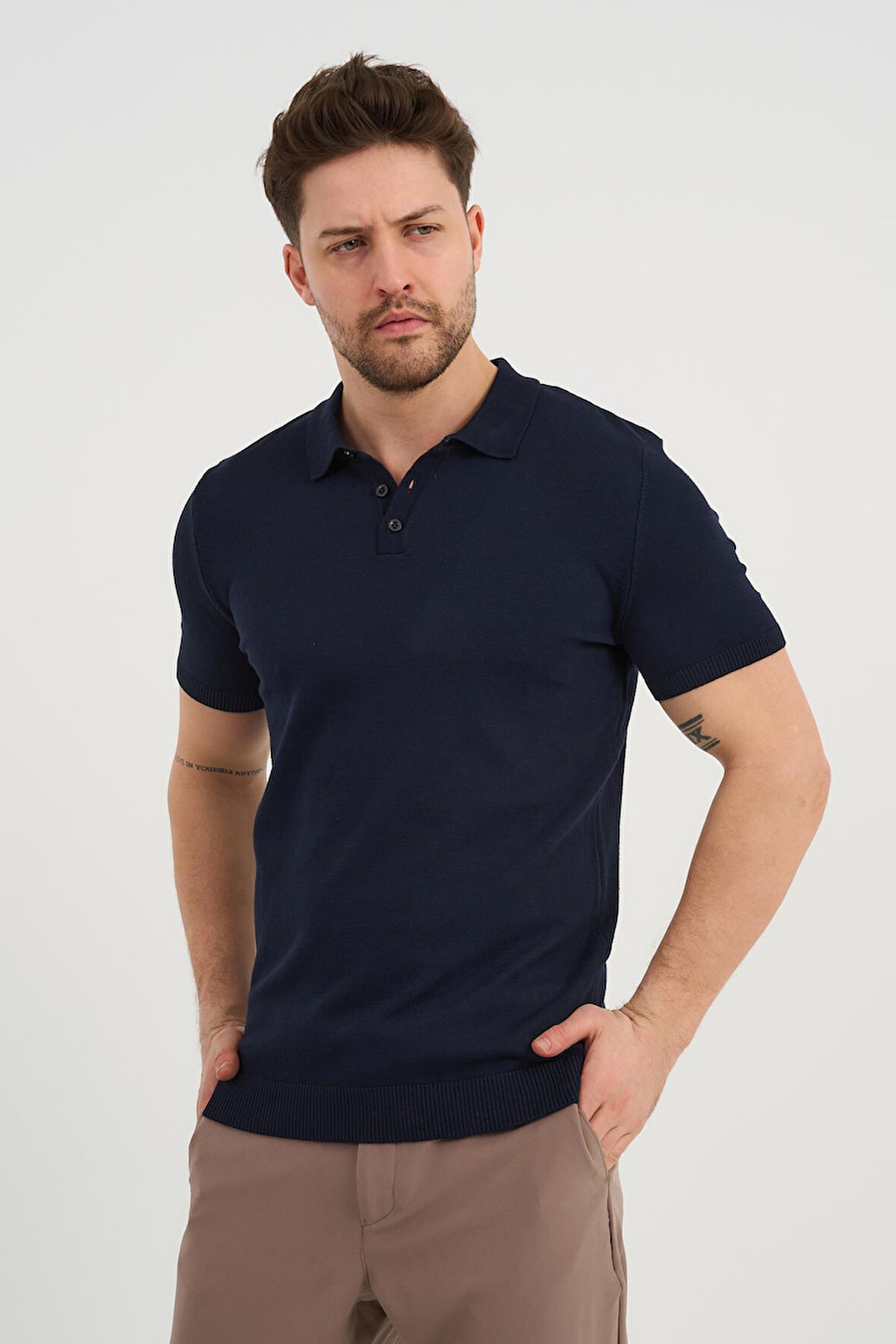 ALEXANDERGARDI Polo Yaka Düğmeli Triko T-shirt (50024)