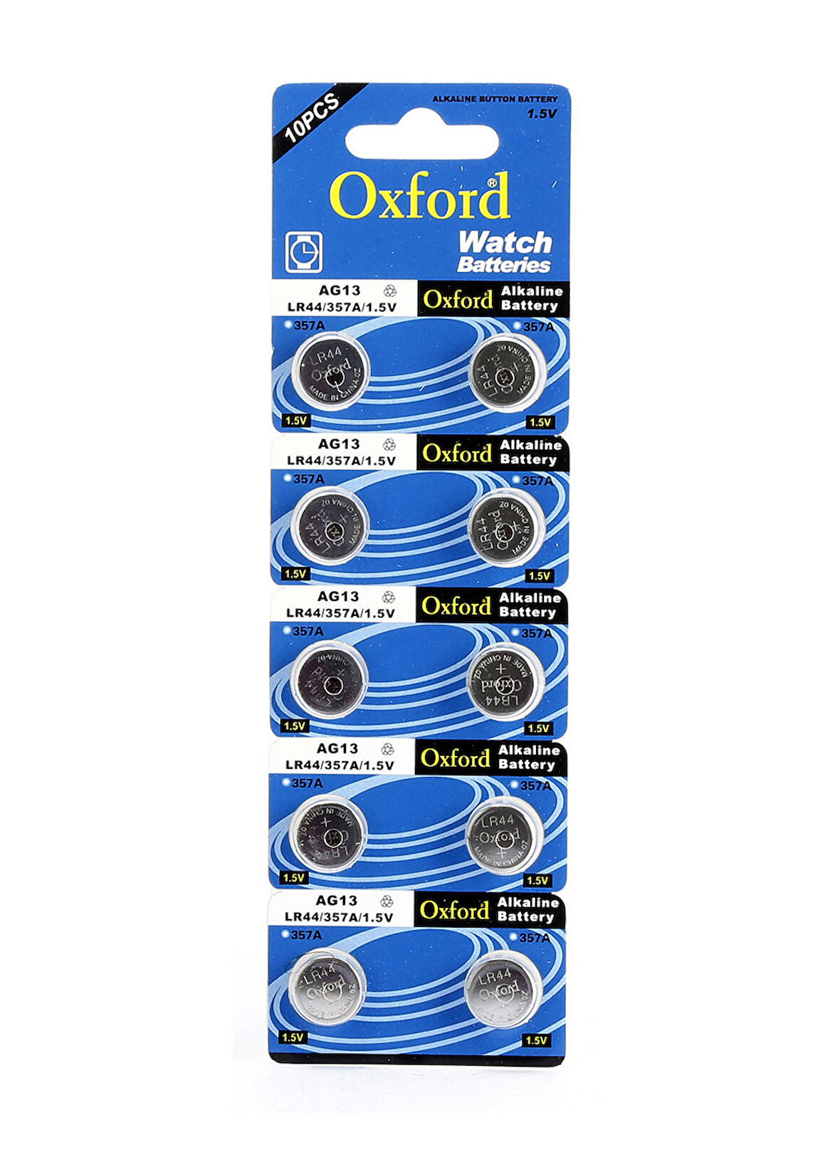 Oxford AG13 LR44 SR44 A76 1.5V Alkalin Saat Pili 10 Adet