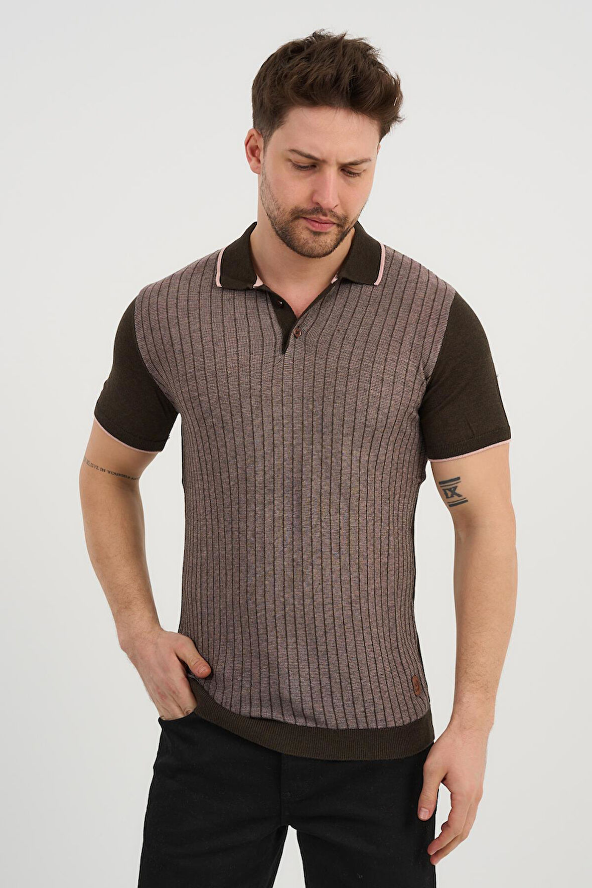ALEXANDERGARDI POLO YAKA t-shirt, KAHVERENGİ (AG504602)