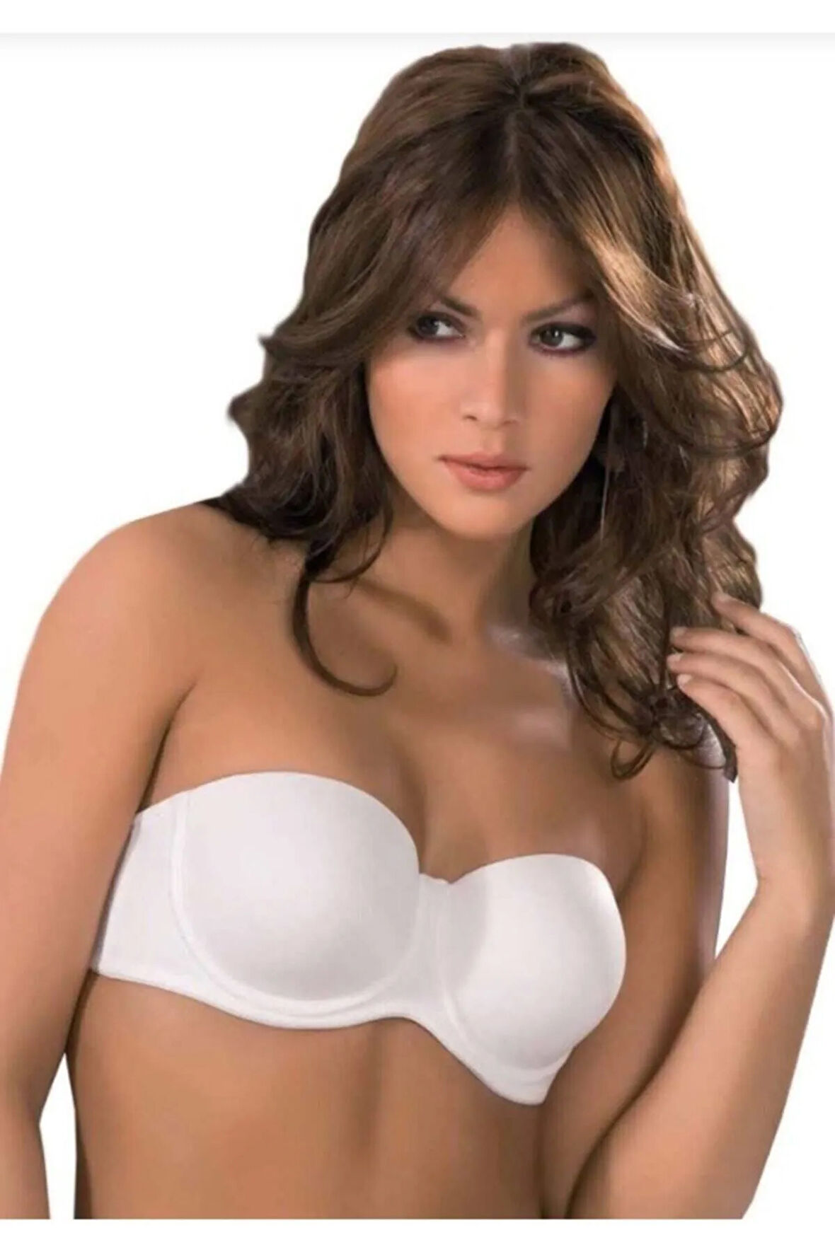 7035 Beyaz - Badem Micro Kaplı Sütyen