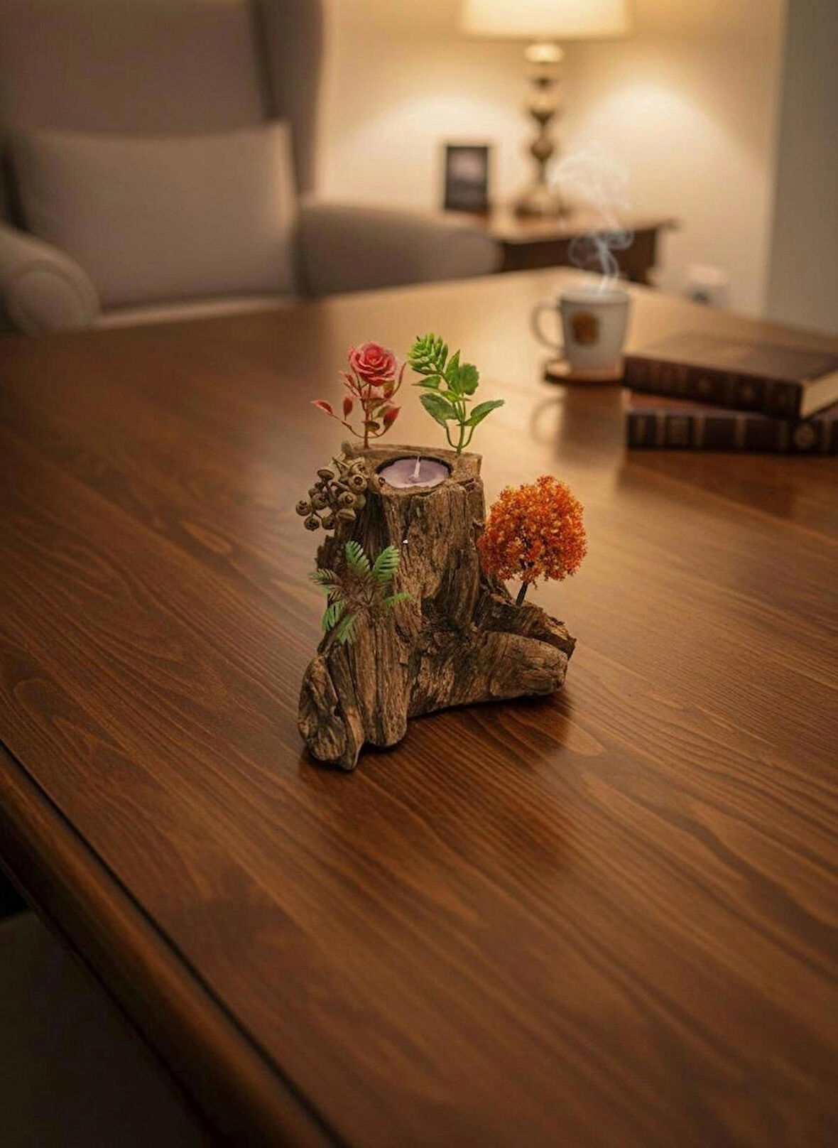 Doğal Ağaç Mumluk Model-1