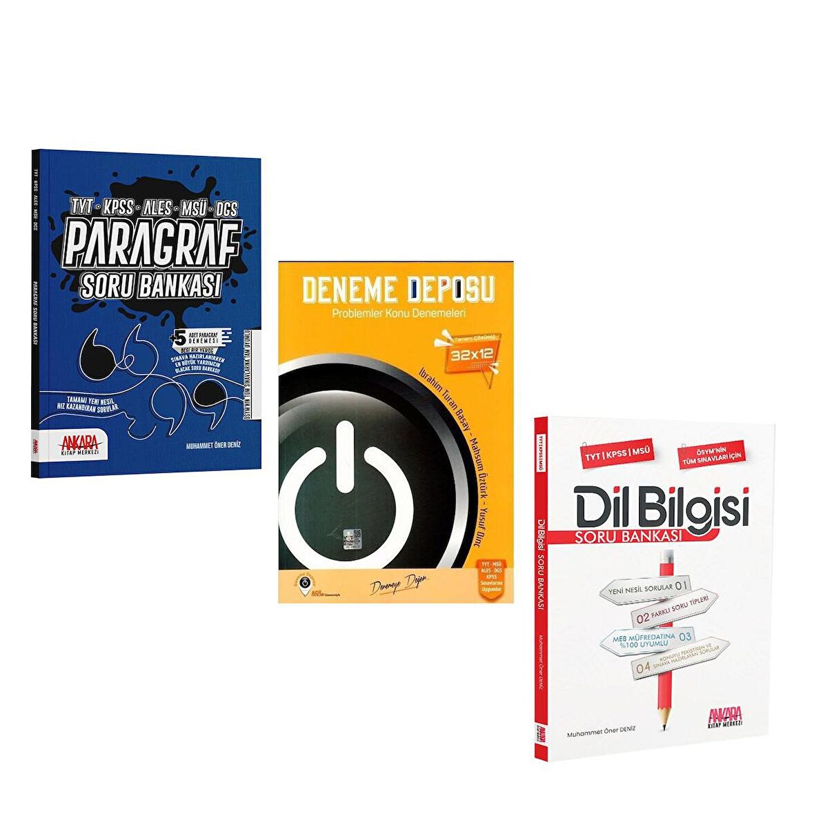 Deneme Deposu TYT Problem Konu Denemeleri ve AKM Paragraf ile Dil Bilgisi Soru Bankası Seti 3 Kitap