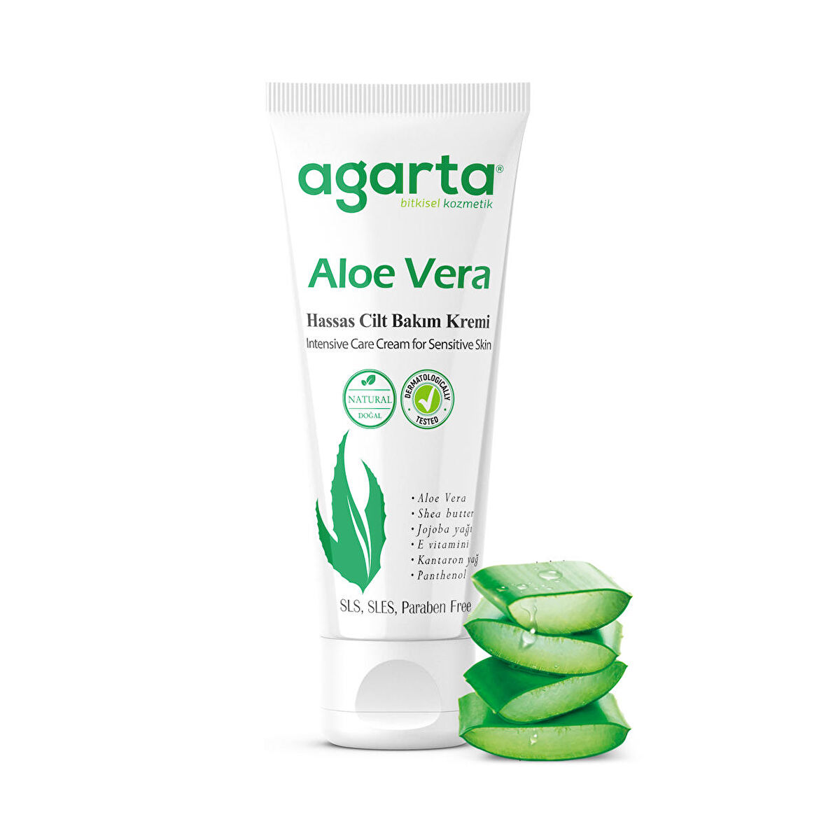 Agarta Doğal Yüz ve El Nemlendirici Aloe Veralı Cilt Bakım Kremi 75 ml