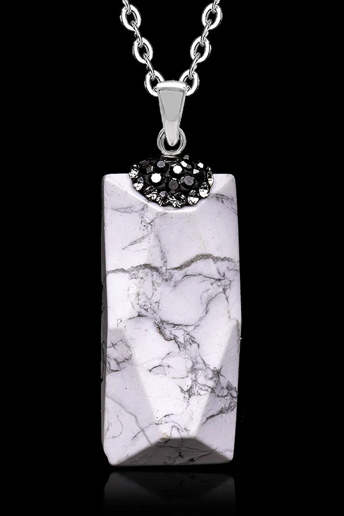 Sertifikalı Zirkon Taşlı Doğal Havlit Taşı Kolye