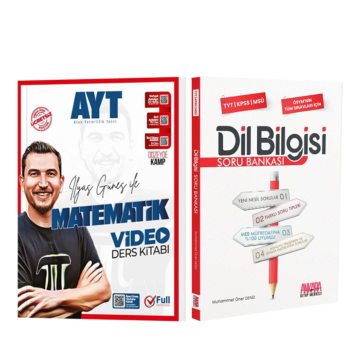 Full Matematik AYT Matematik Video Ders Kitabı ve AKM Dil Bilgisi Soru Bankası Seti 2 Kitap