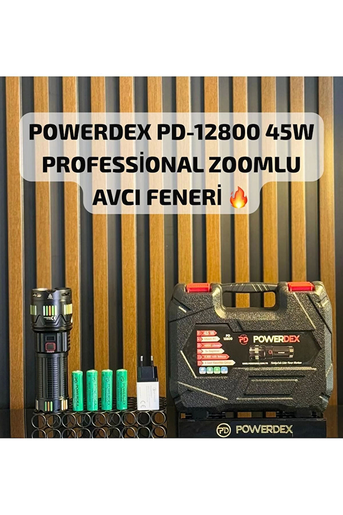 Pd-12800 45 Watt 4500 Lümen Zoomlu Profesyonel Avcı El Feneri