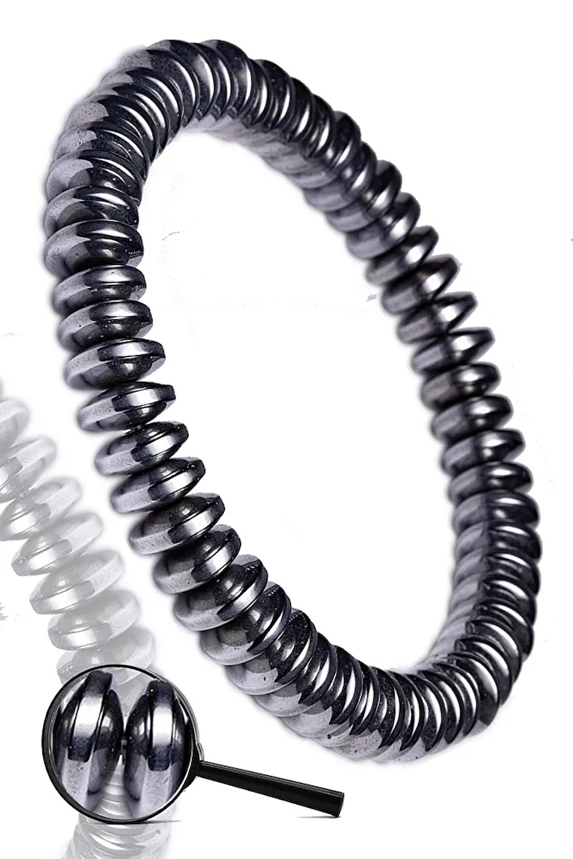 Sertifikalı Aa+ Hematit Taşı Bileklik - Kararmaz