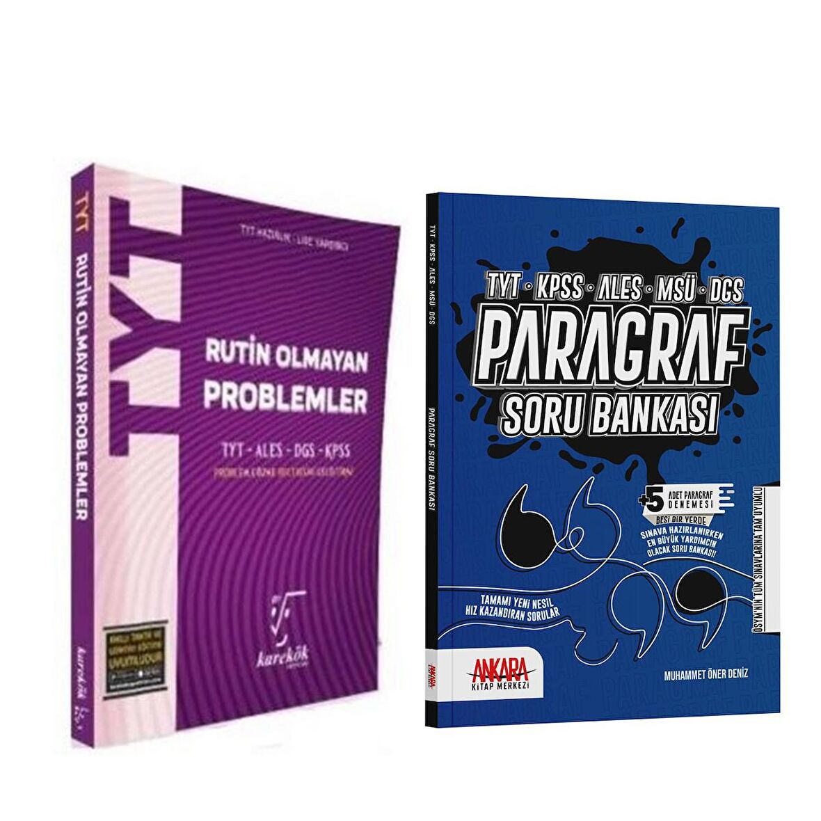 Karekök Rutin Olmayan Problemler ve Ankara Kitap Merkezi Paragraf Soru Bankası Seti 2 Kitap