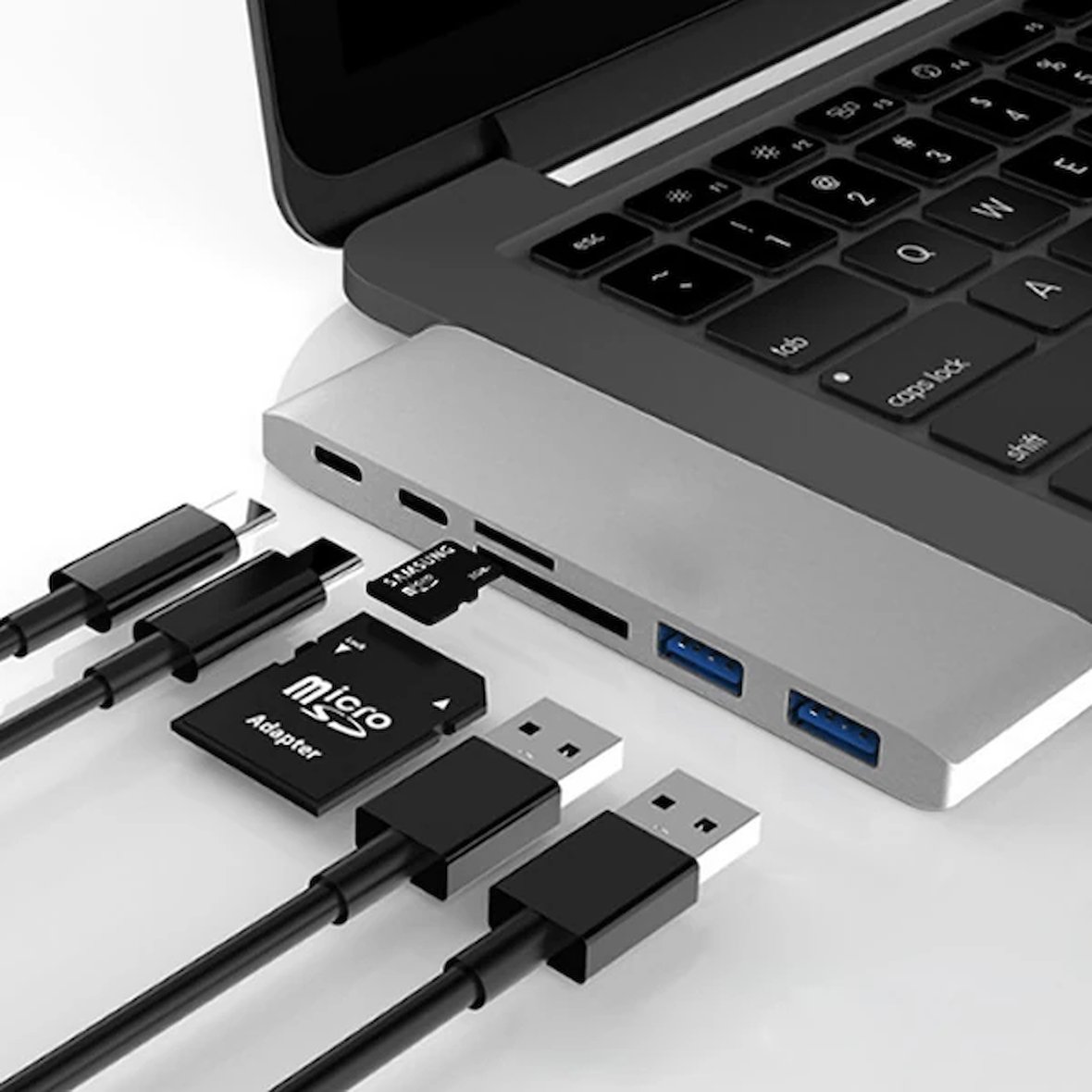 Northcity 6'lı USB-C Hub 2xUSB 3.0 Type-C Şarj & Kart Okuyucu - 5 Gbps HDMI Çoklayıcı