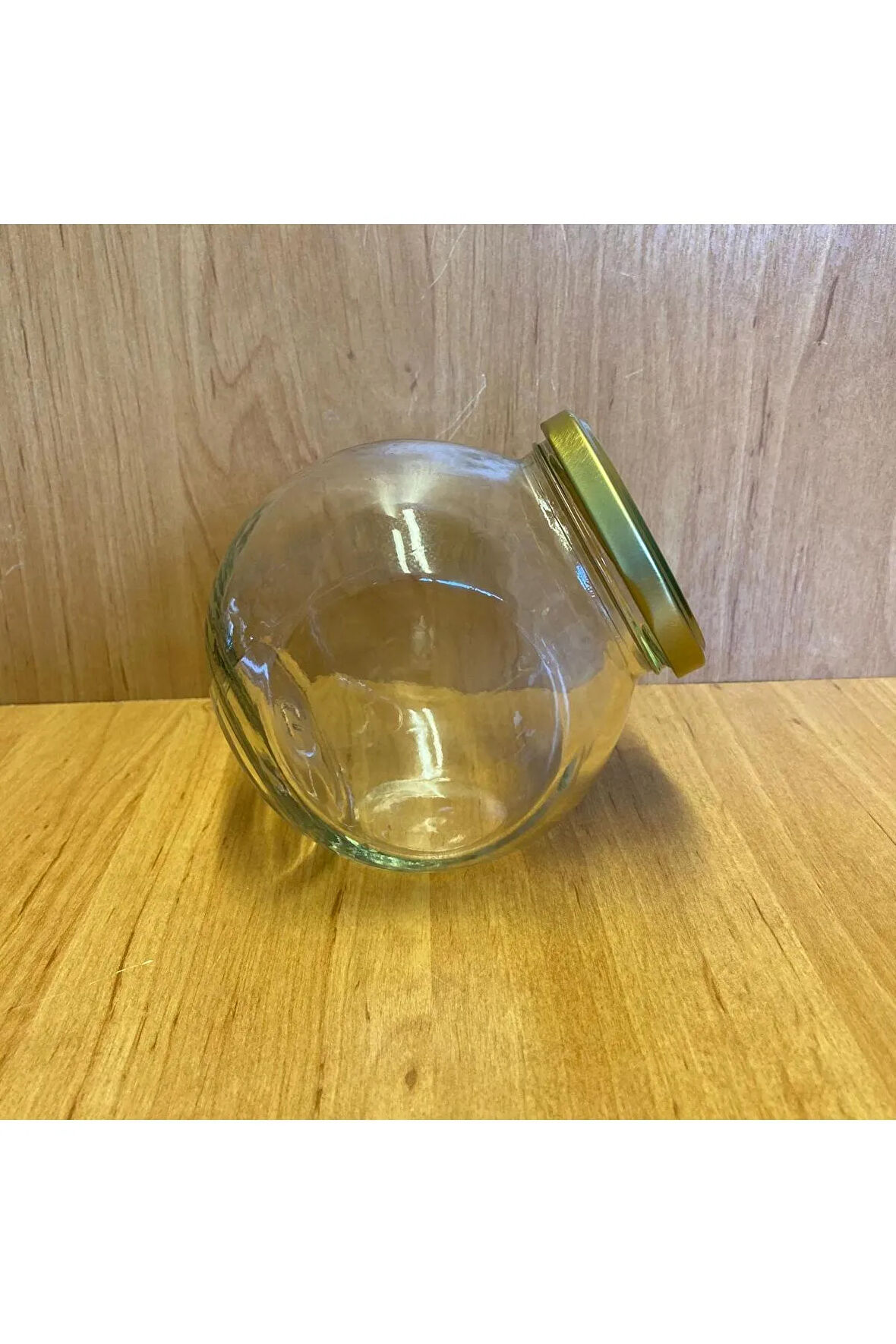3 ADET 500 CC ÇİFTDİPLİ CAM KAVANOZ - GOLD METAL KAPAKLI