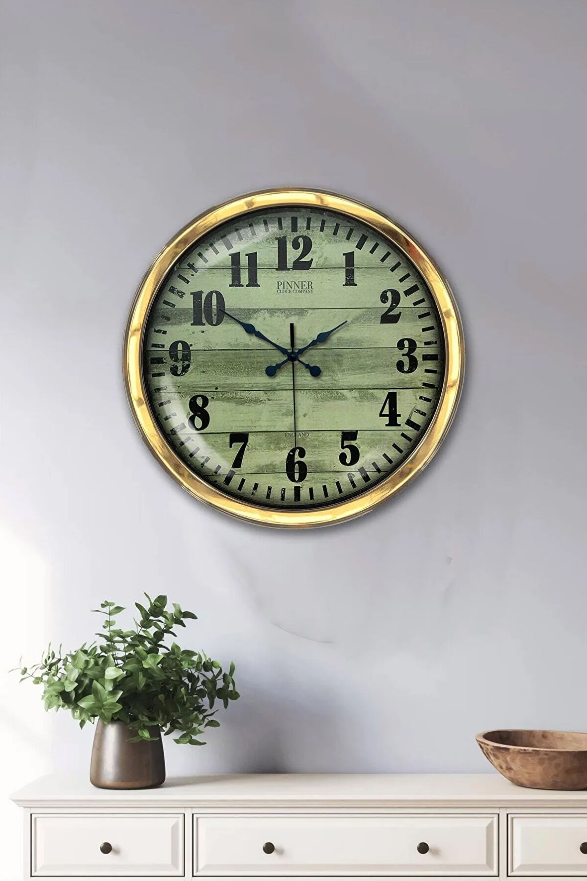 Hediyelik 40 Cm Gold Metal Dekoratif Duvar Saati