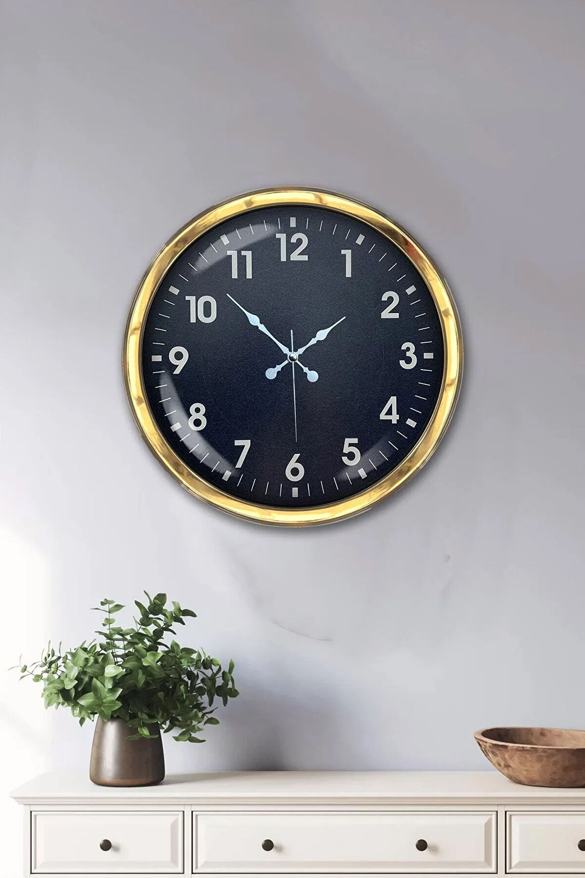 Hediyelik 40 Cm Gold Metal Notr Duvar Saati