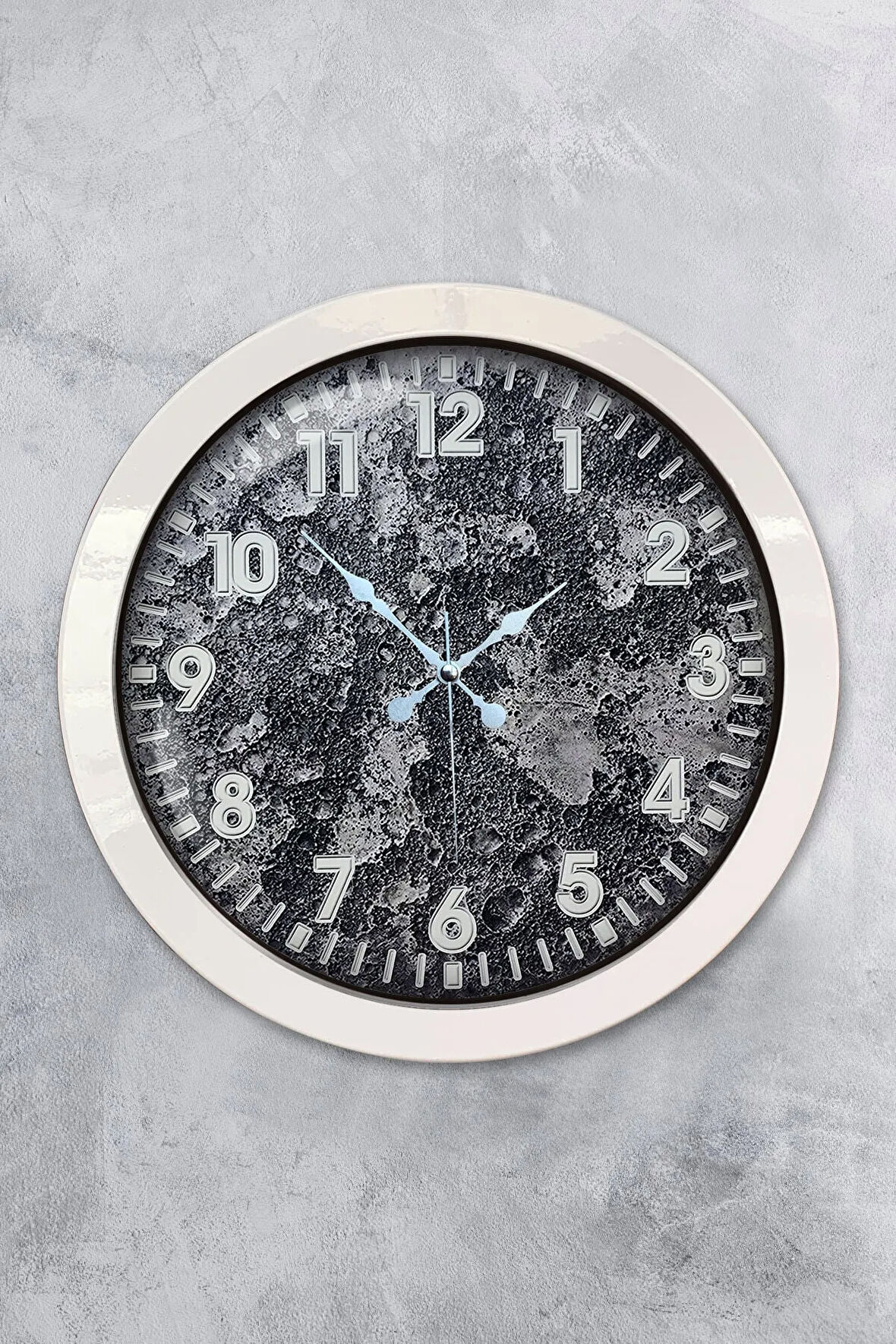 Hediyelik 36 Cm Beyaz Metal Kreter Duvar Saati