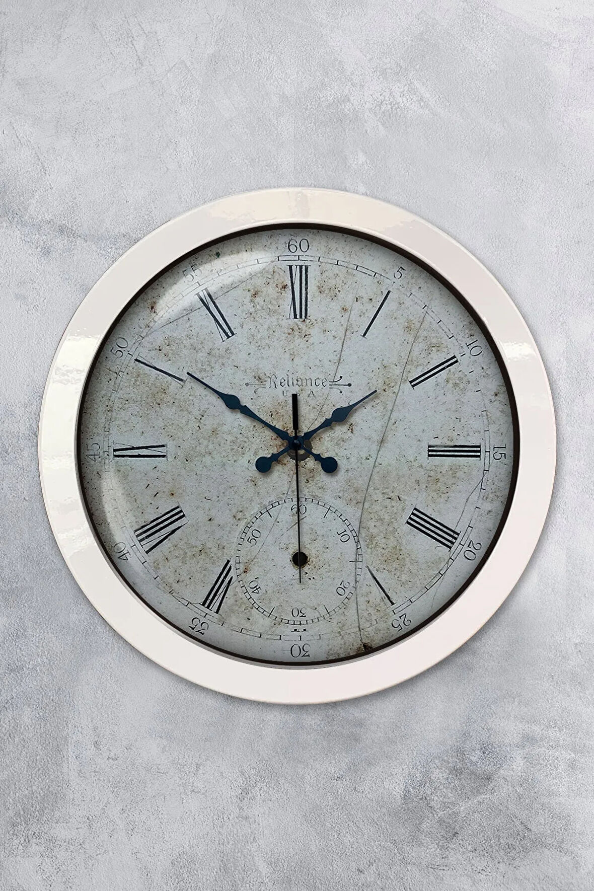 Hediyelik 36 Cm Beyaz Metal Roman Duvar Saati