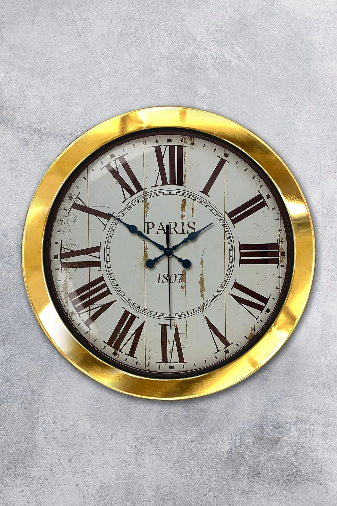 Hediyelik 36 Cm Gold Metal Paris 1807 Duvar Saati